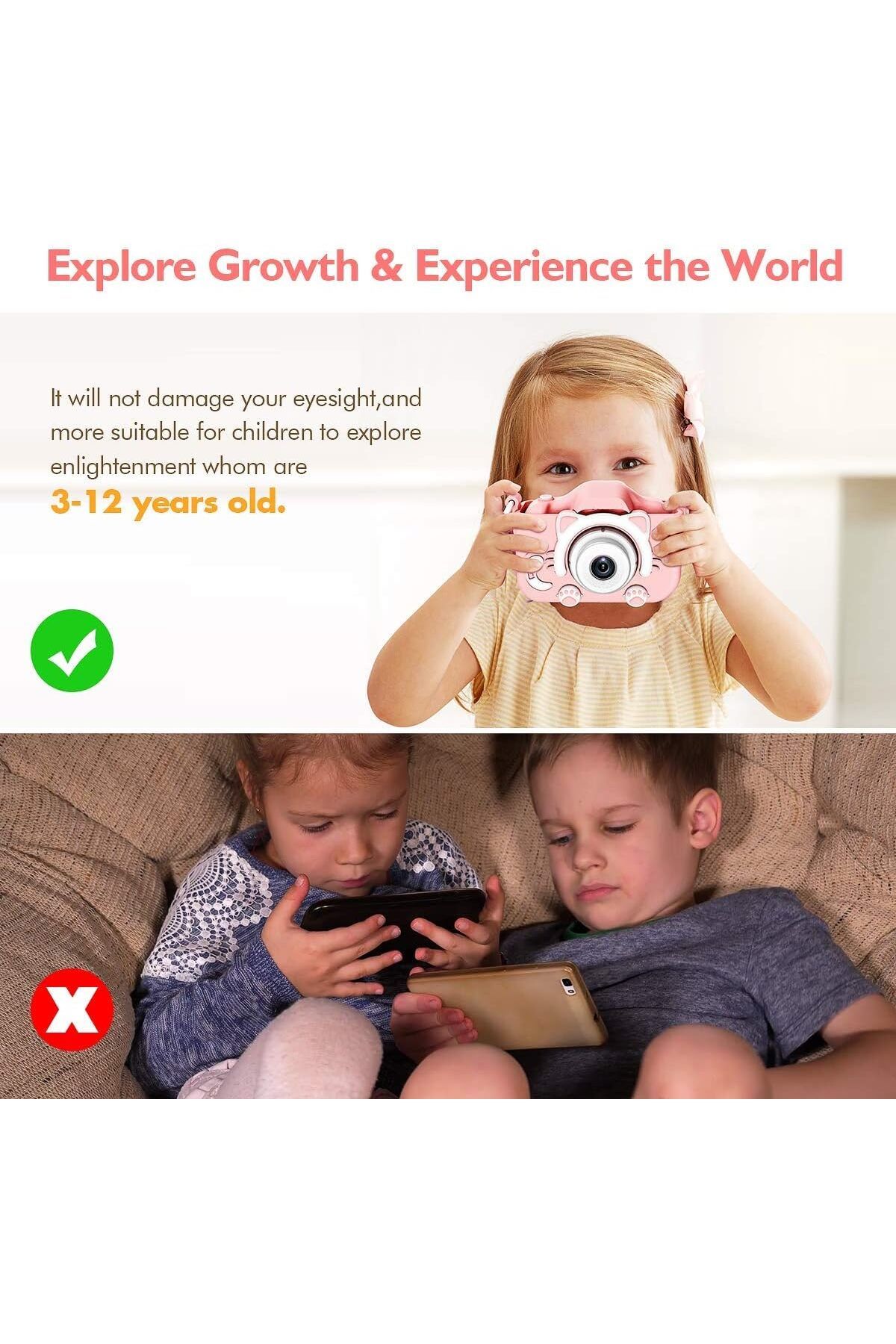 AHW-AWH Kids Digital Dual Camera – Selfie Camera for Kids 3-9 Years, Birthday Gift for Girls/Boys 3