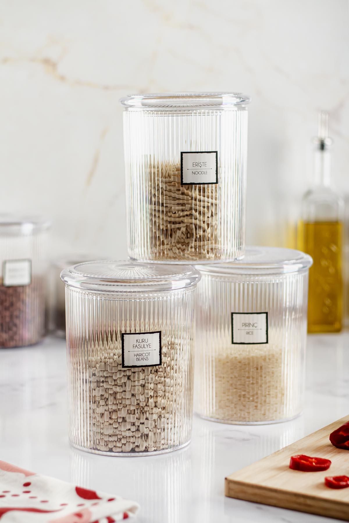 EWs-6-Piece Baroque Round Large Jar Set - For Storage and Food Container (6*2000 ML) 3