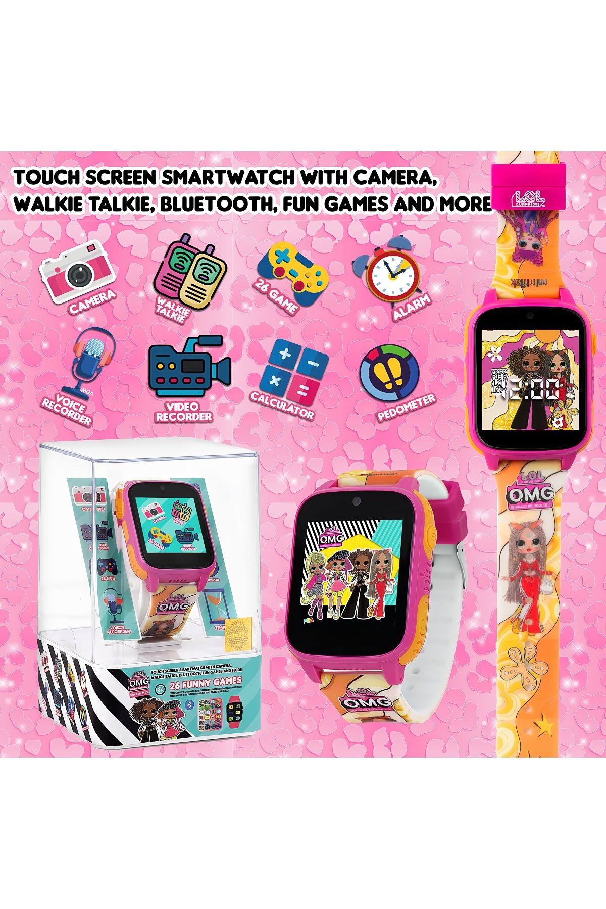 L.O.L. SURPRISE-Yellow Camera Bluetooth Ol Surprise! Children's Watch Without the Feature of Tracking with Clock 26 Games 5