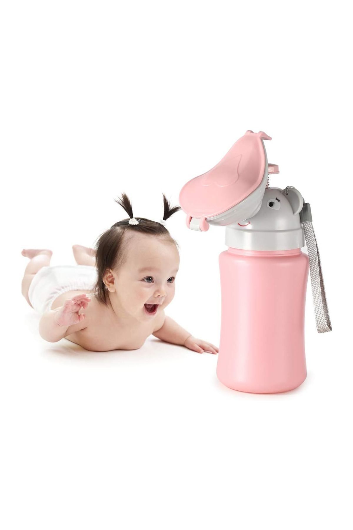 Children Portable Potty Pink Practical Portable Camping Toilet Baby Peeing Apparatus with Leakproof Cover