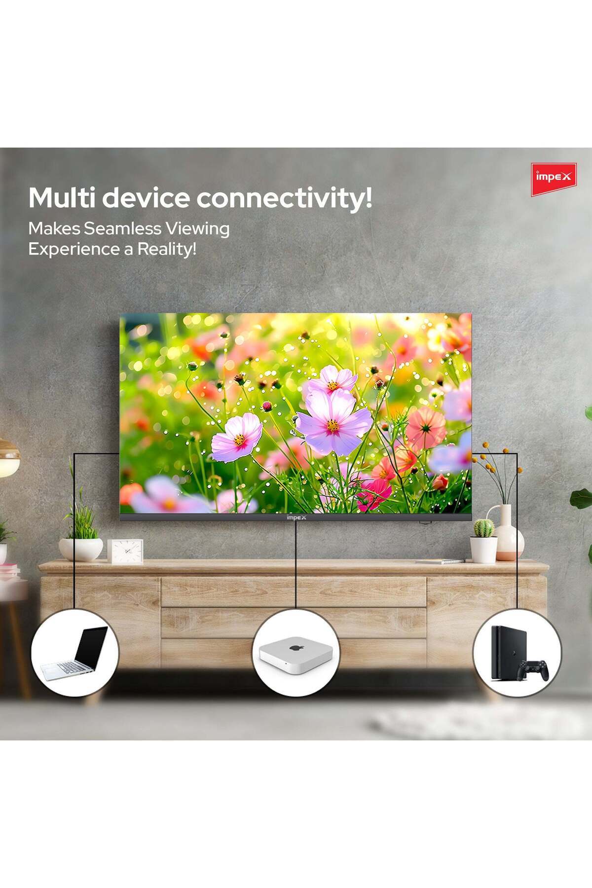 İMPEX-32 Inch HD Smart TV-Frame Less Design Mirror Cast And E-Share, HDMI\USB\ Wi-Fi,Netflix, YouTube 5
