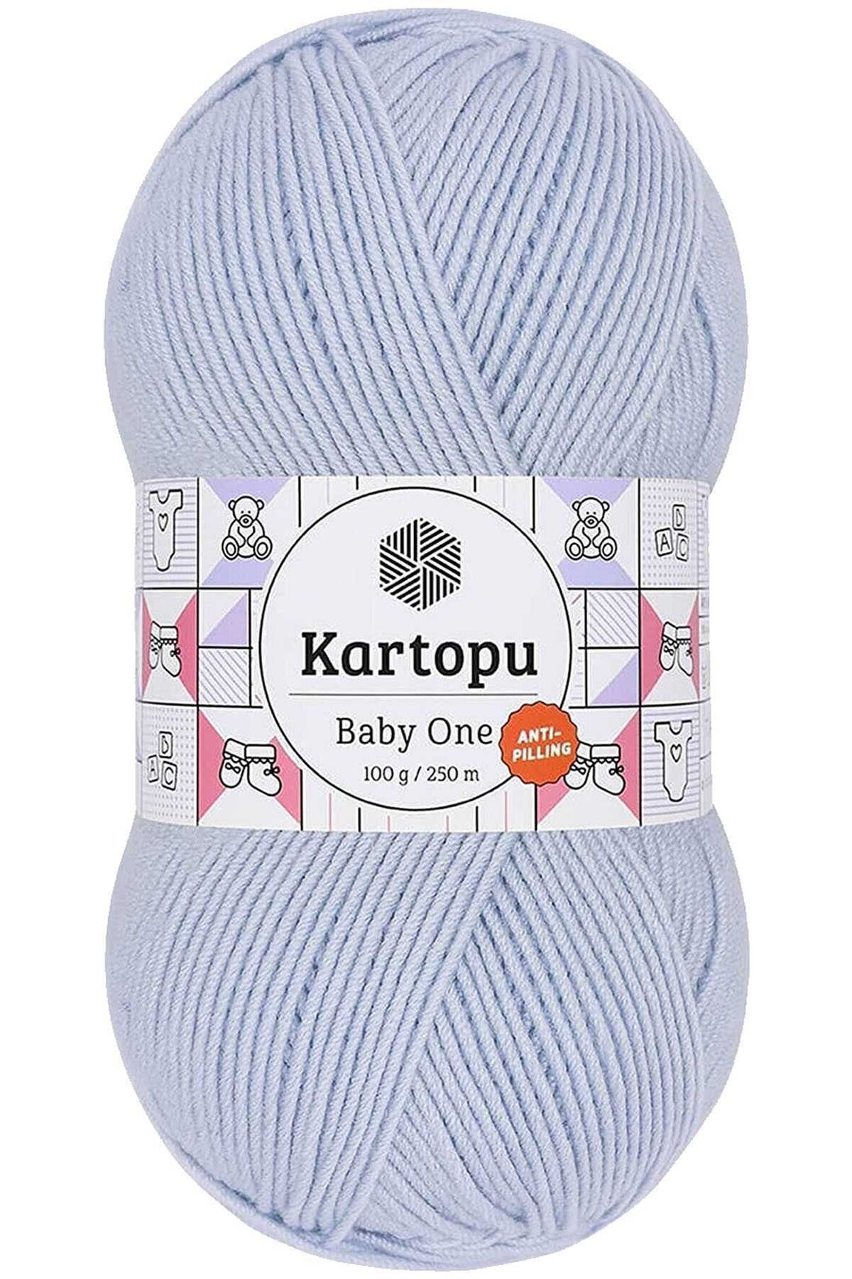 Kartopu Baby One Tüylenmeyen El Örgü İpi Yünü Buz Mavi K580
