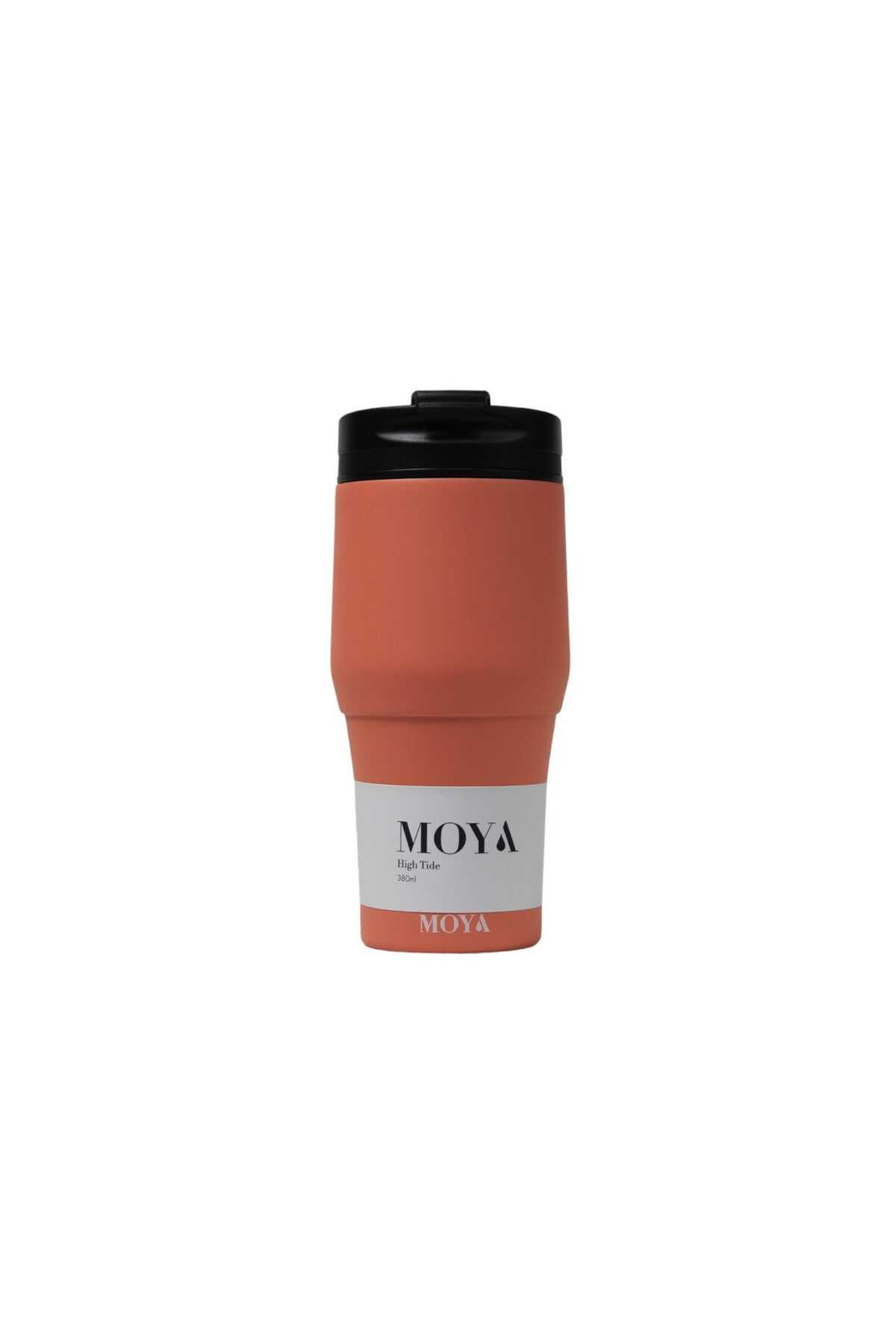 Moya-"High Tide" 380ml Travel Coffee Mug Black/Coral 4