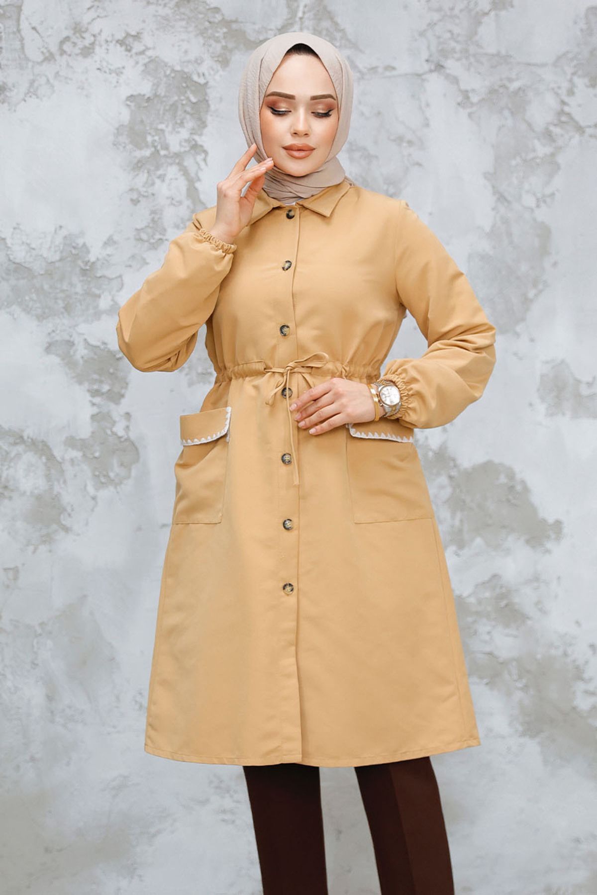 Neva Style-بسكويت حجاب مع أزرار - 91781BS 2