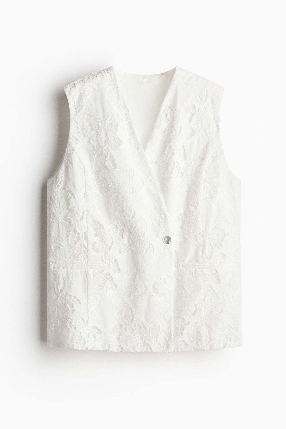 H&M-Broderie anglaise waistcoat 6