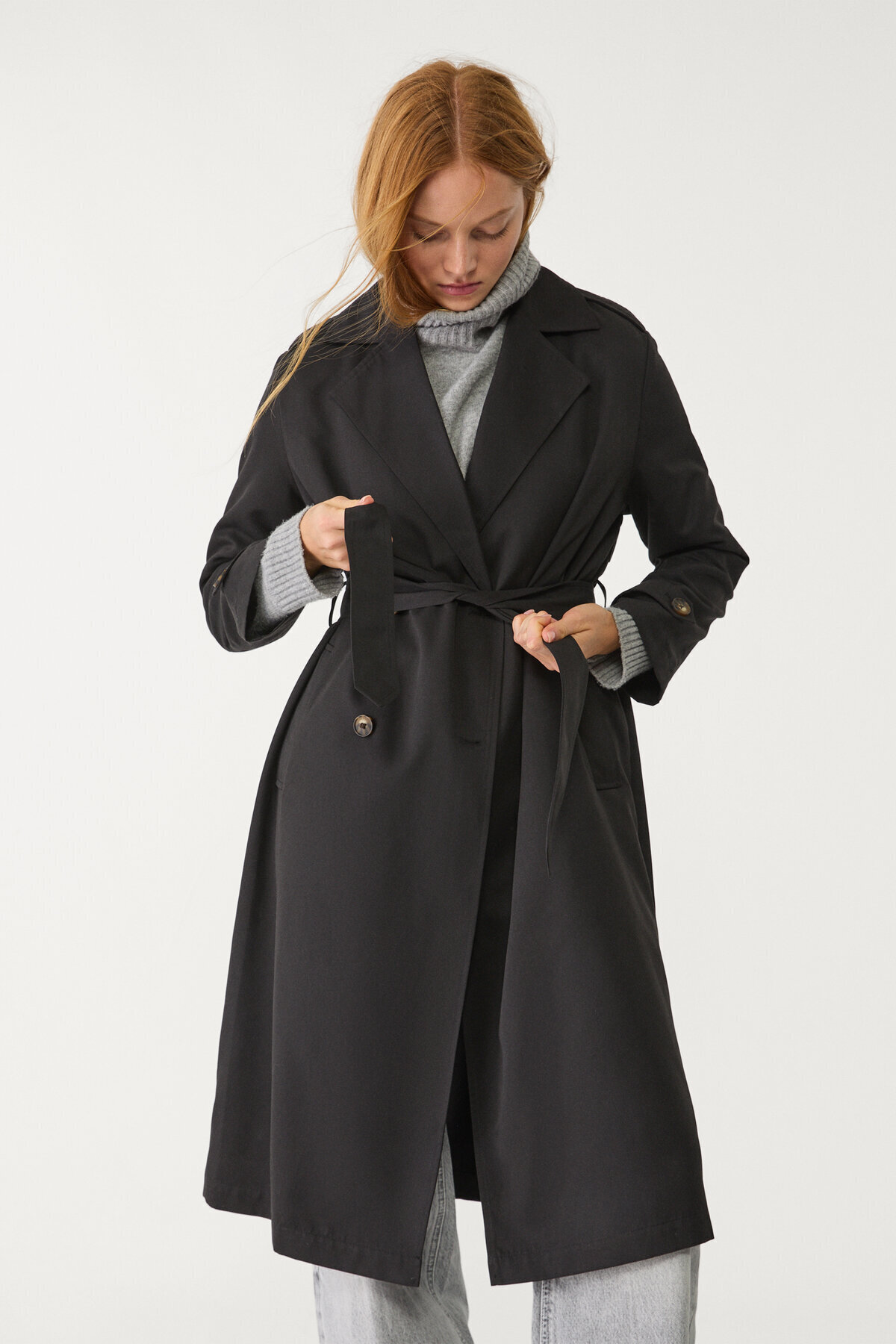 Stradivarius-Long flowing trench coat 2