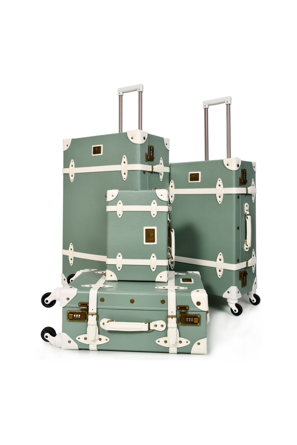 MORANO-Classic Leather Bلكامل Moraraino 4 Pieces of شنط Travel Squat-Including the Lap and Lock Security 2