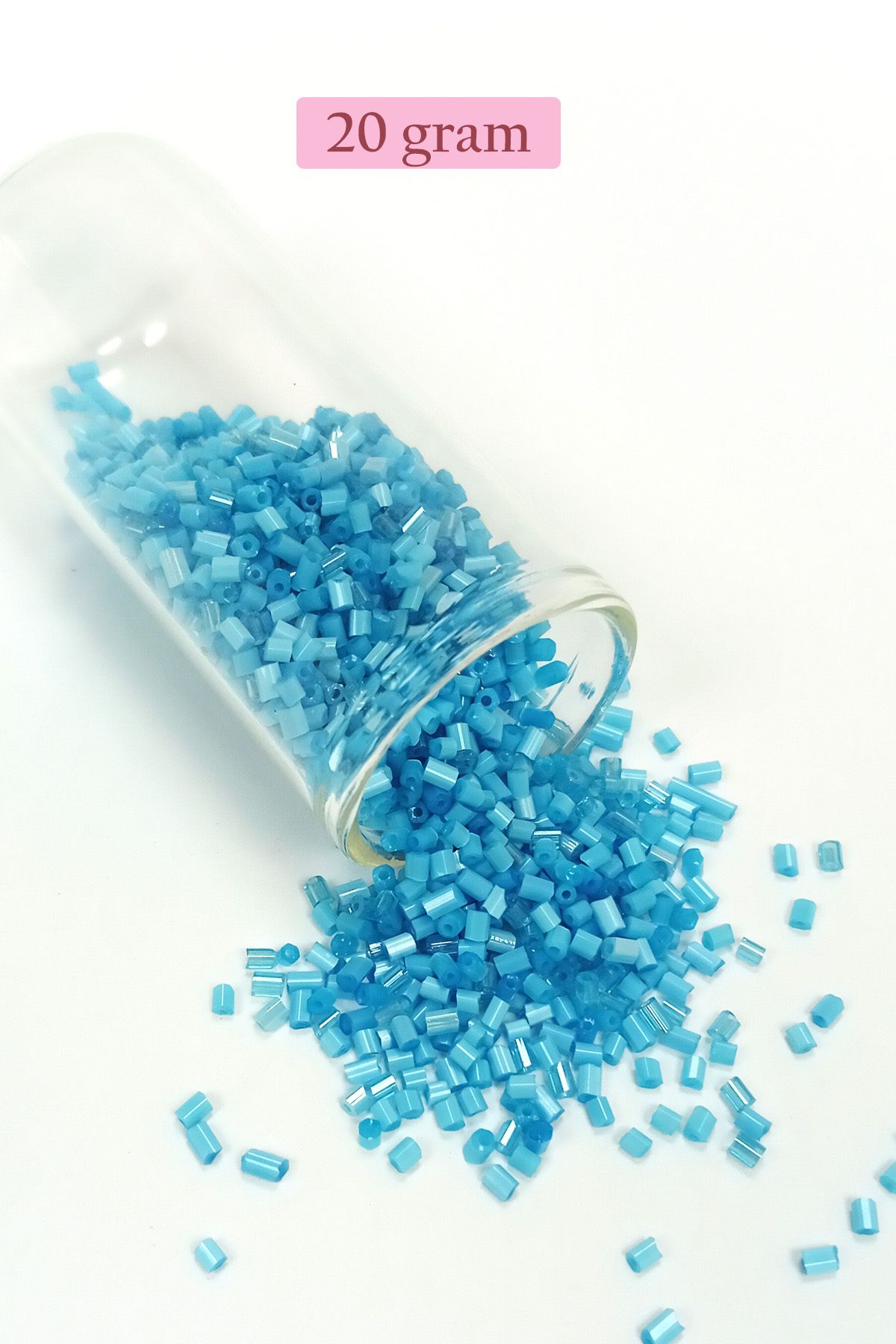 karadağsb Kesme Cam Boncuk 2Mm - 20 Gram - Mat Mavi -Bnc338