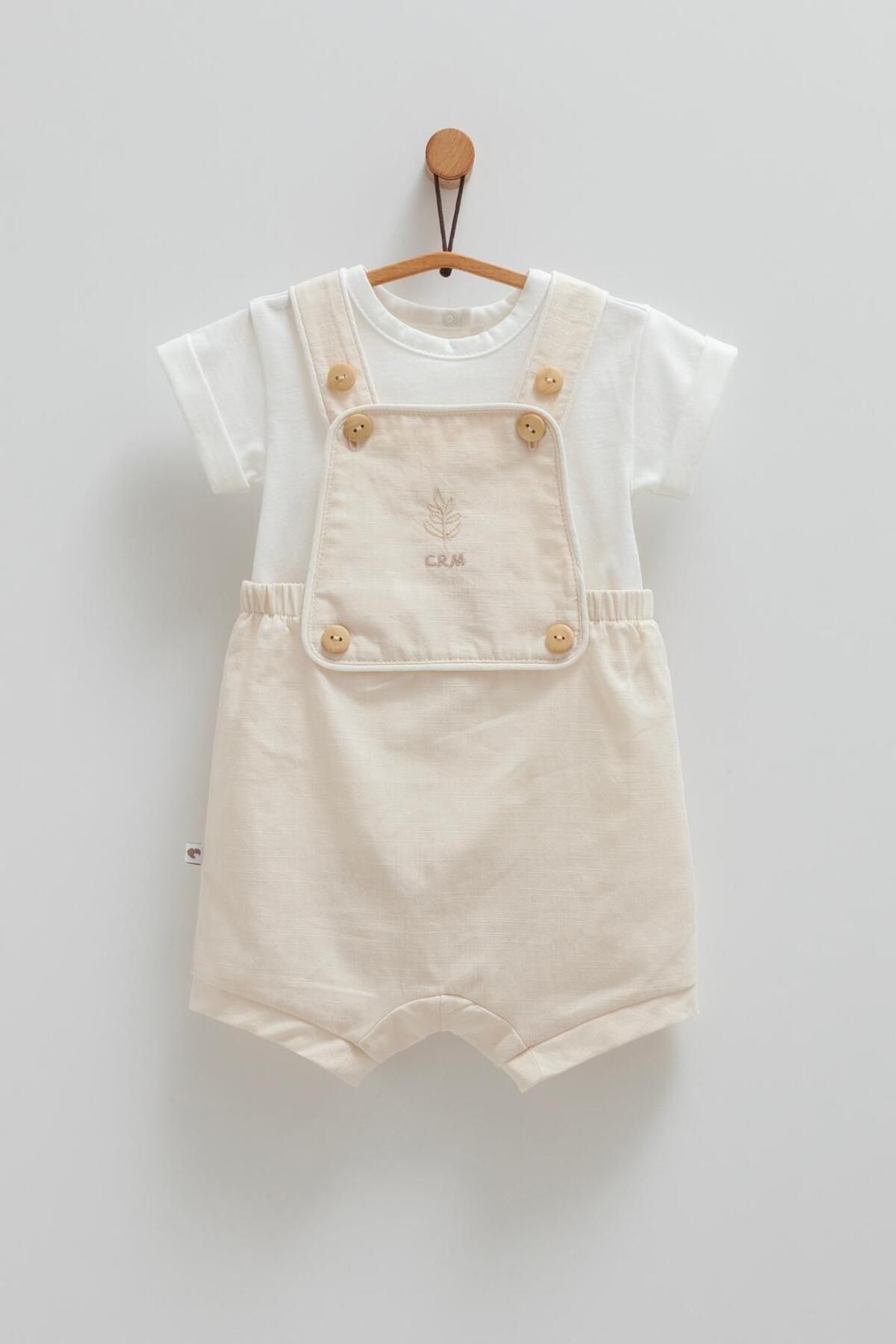 Caramell-Short Sleeve Bodysuit and Shorts Salopet for Baby Boy 1