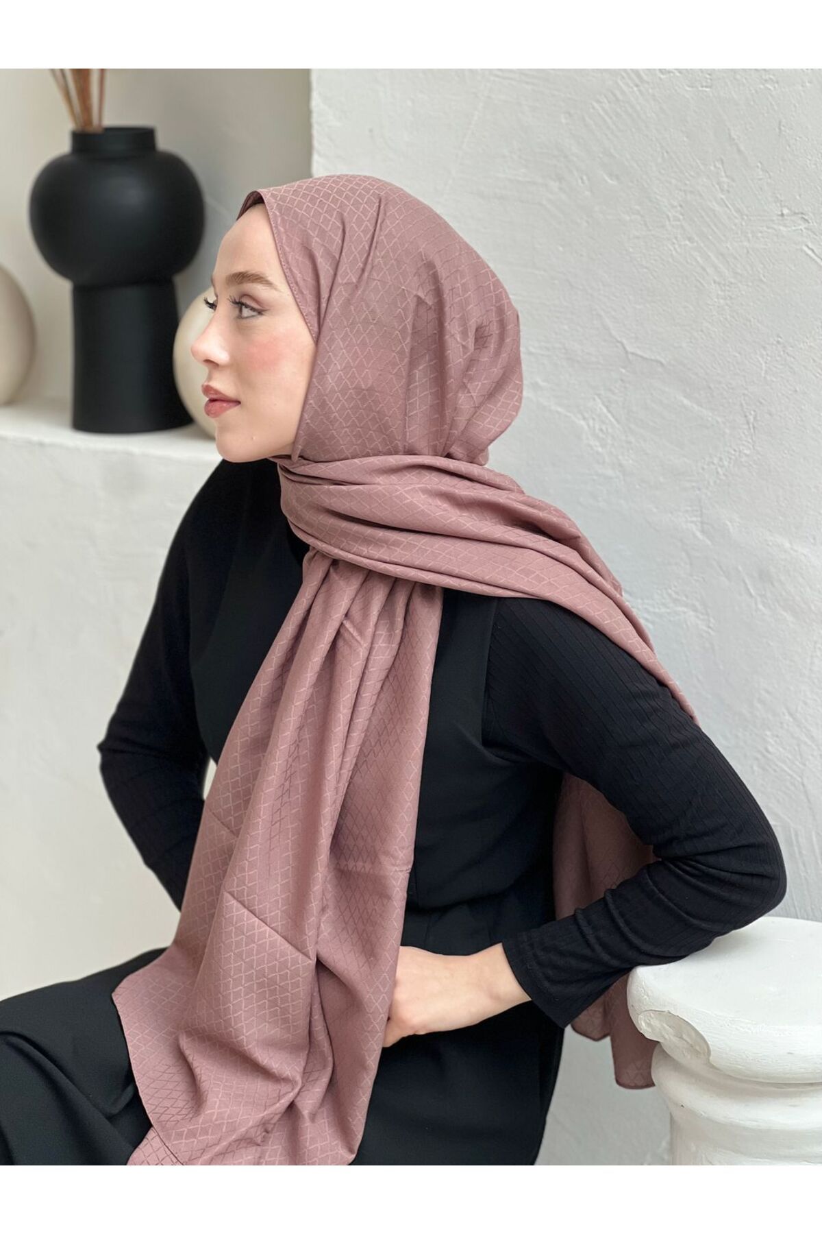 Modakaşmir-Soft Jacquard Series Pearl Rhythm Pattern Shawl 3