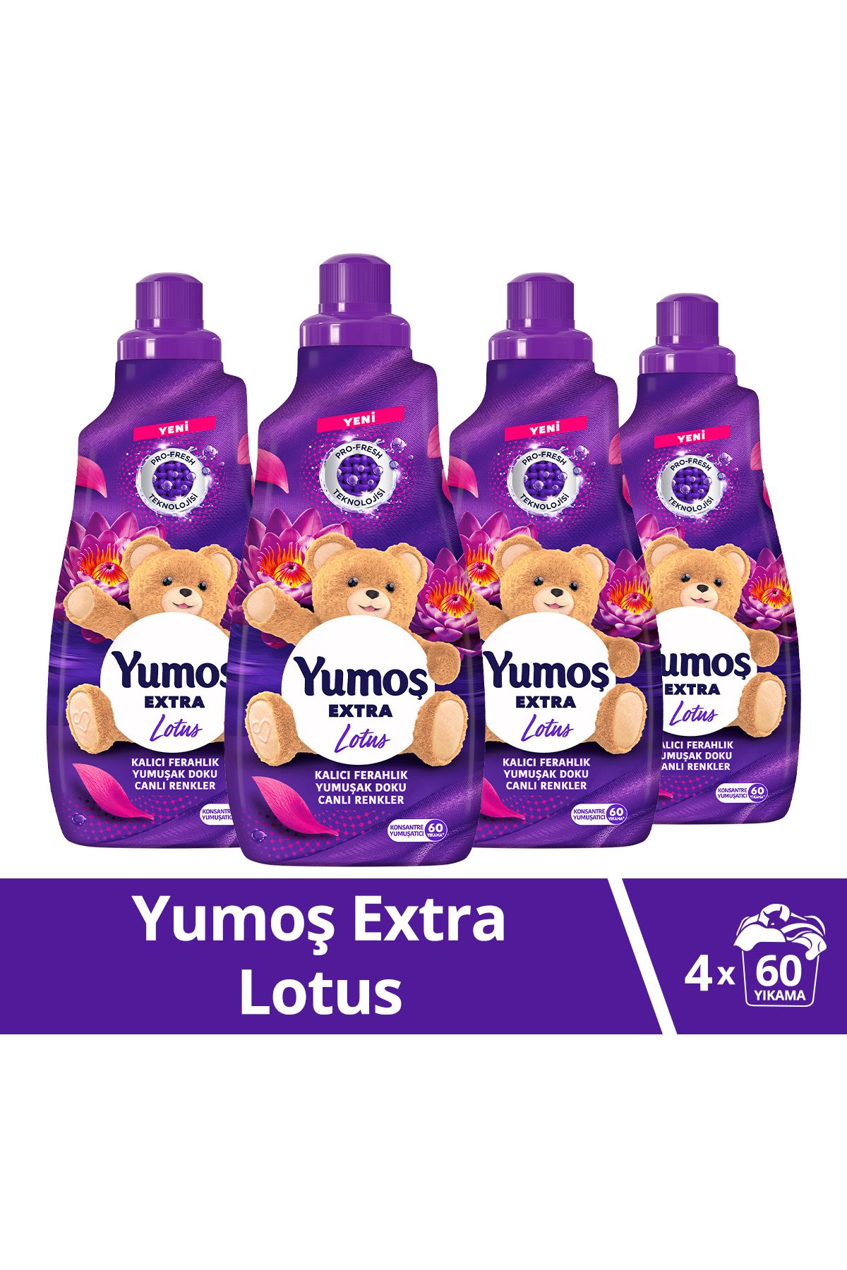 Yumoş Yumoş Extra Çamaşır Yumuşatıcı Lotus ml 1440 ml 60 Yıkama x4