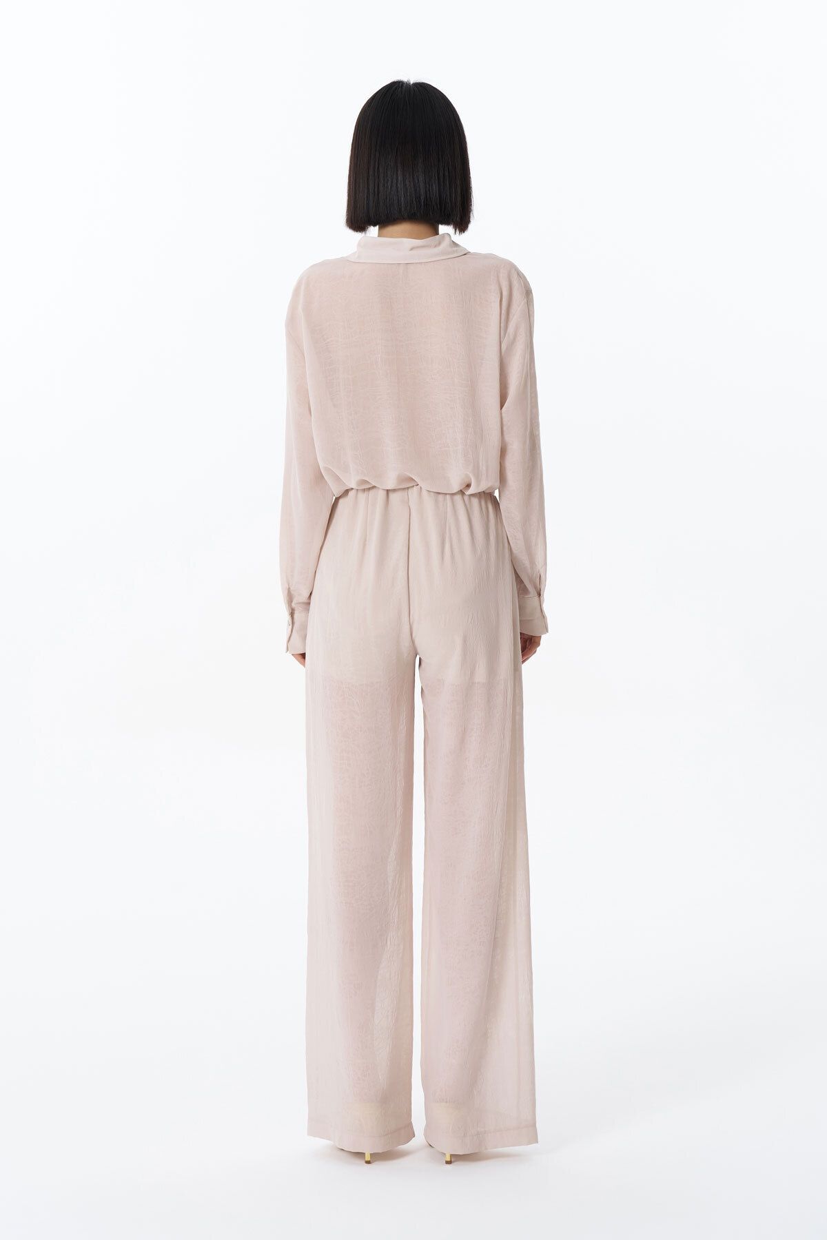 Quzu-Beige Colored Side Zipper Wide Leg Trousers 5