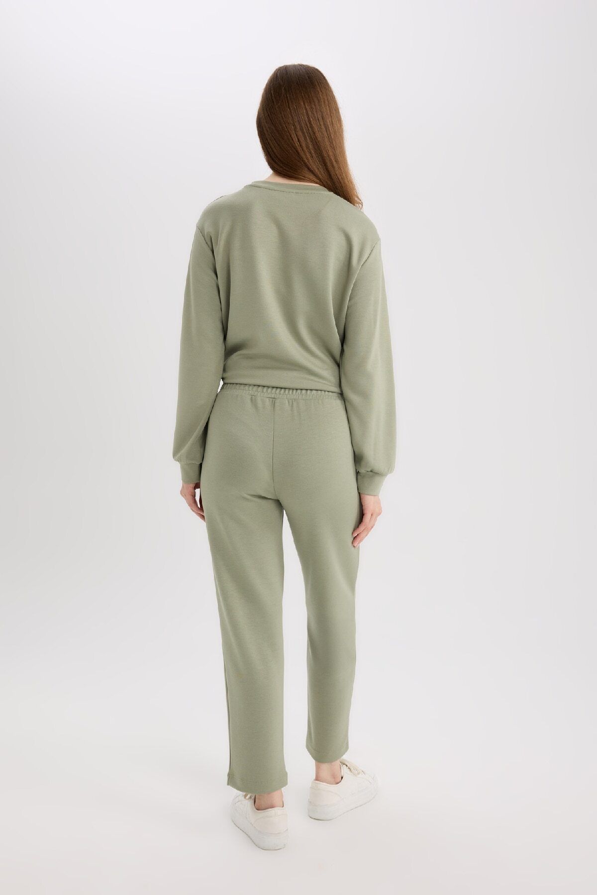 DeFacto-Regular Fit Stretchy Waisted Basic Straight Pants with Pockets E1954Ax25Sp 6