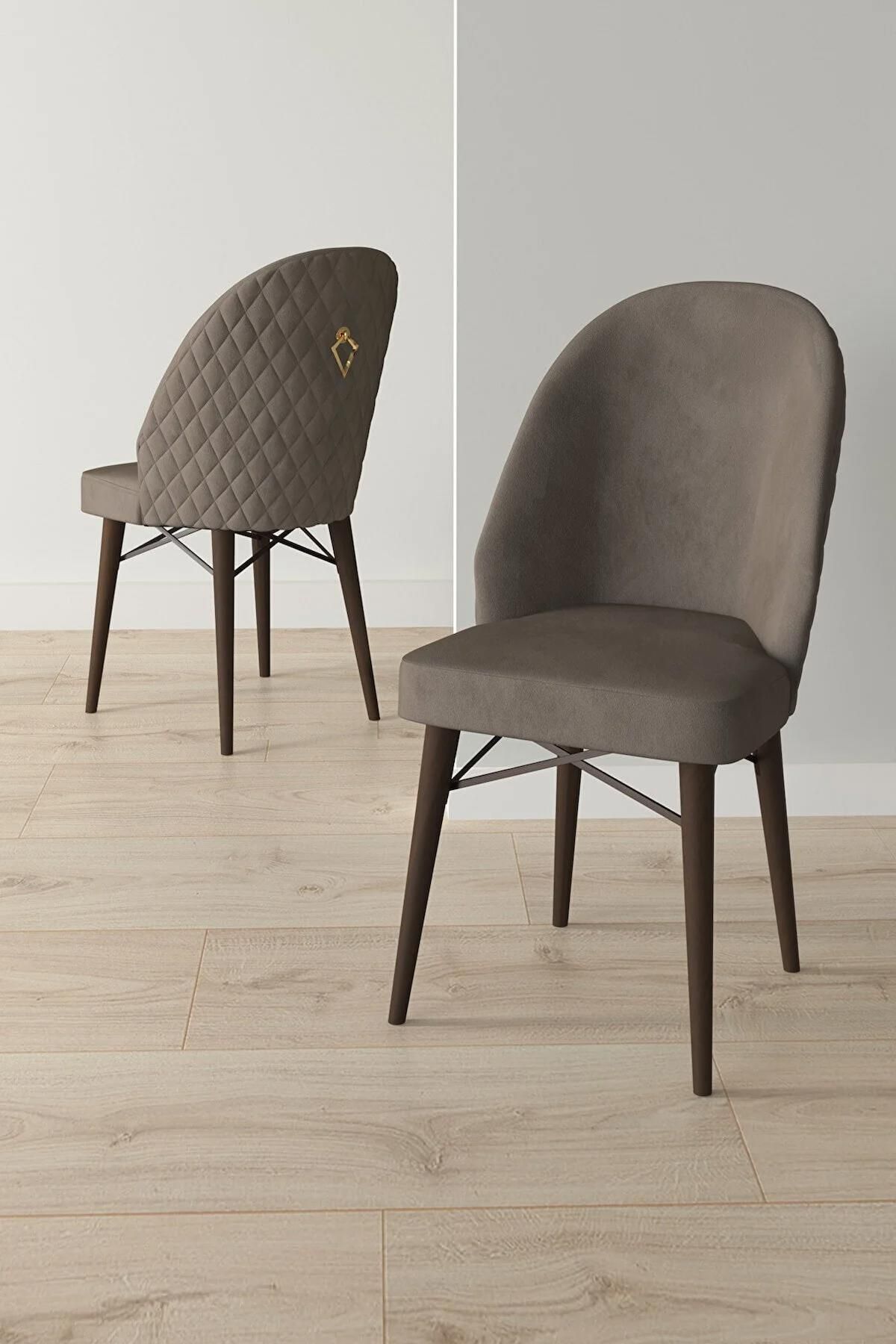 Liora Serisi Barok 70x114 Açılabilir Mdf Mutfak Masası Takımı 4 Adet Cappucino Sandalye-3