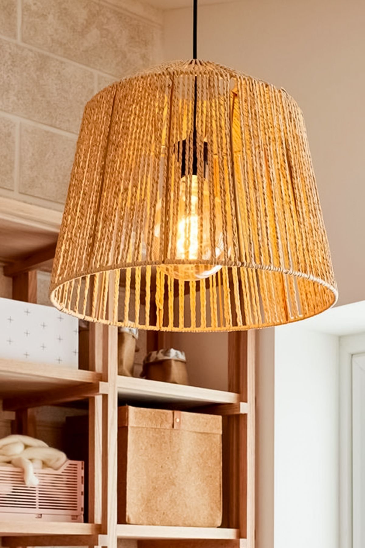 NYLife-Rope Bohemian Rustic Modern Dome - Chandelier Lighting Lamp, Scandinavian Style 3