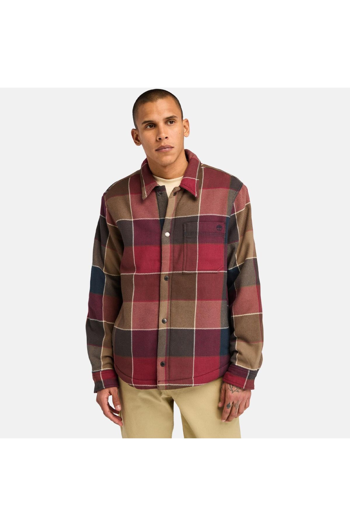 پیراهن یقه کلاسیک مردانه شطرنجی آستر شرپا Timberland
