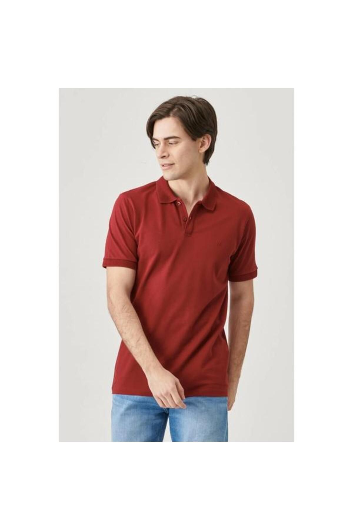 تی شرت یقه پولو قرمز مردانه دار 100% نخی معمولی متناسب با تناسب اندام Wrangler