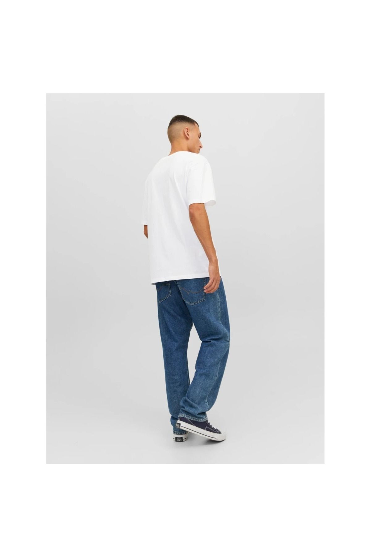تی شرت سفید مردانه Jack Jones طرح دار با لوگو Jorwaves 12235278 Jack & Jones