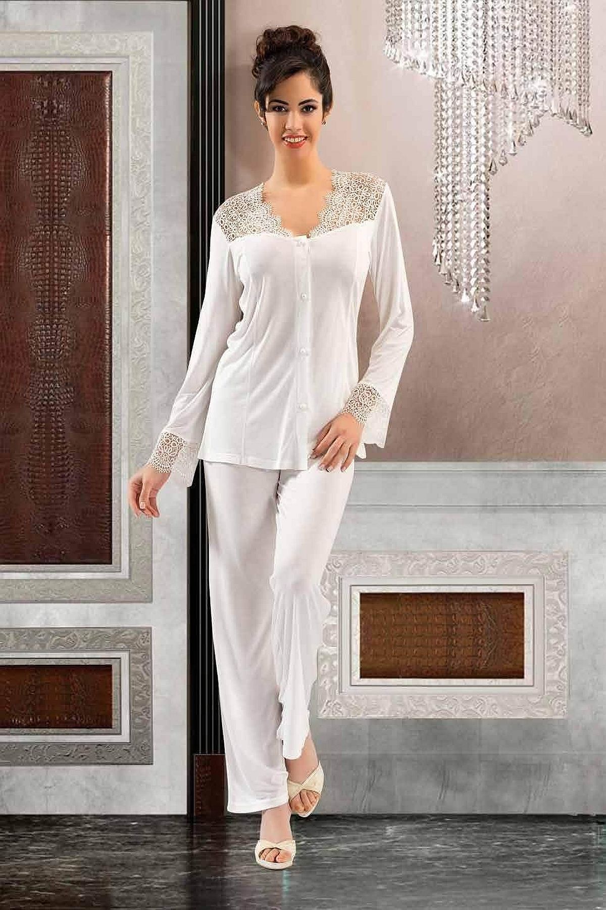 Xses 3001 Kadın Çeyizlik Penye 6'lı Takım-Ekru