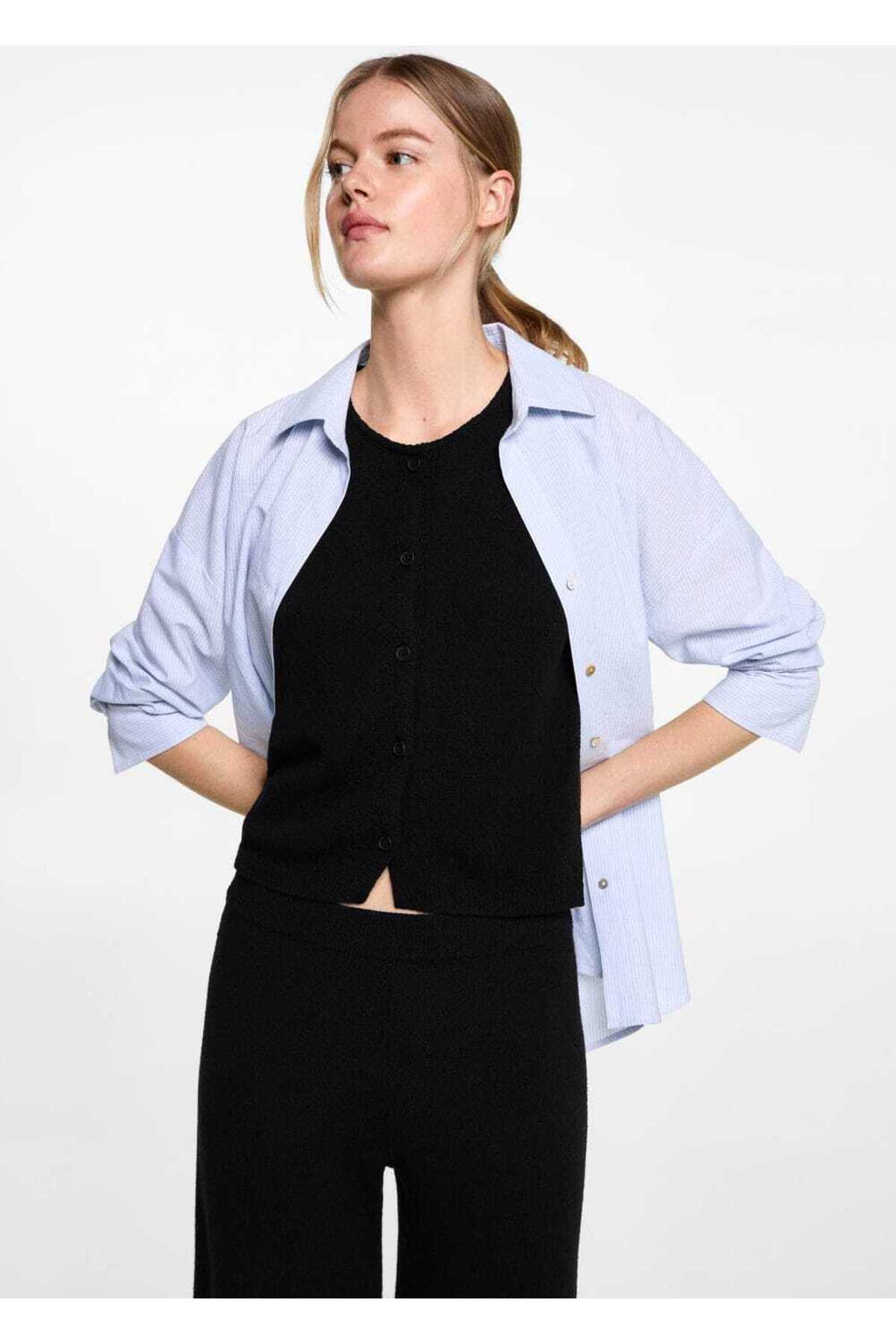 İnce triko wideleg pantolon