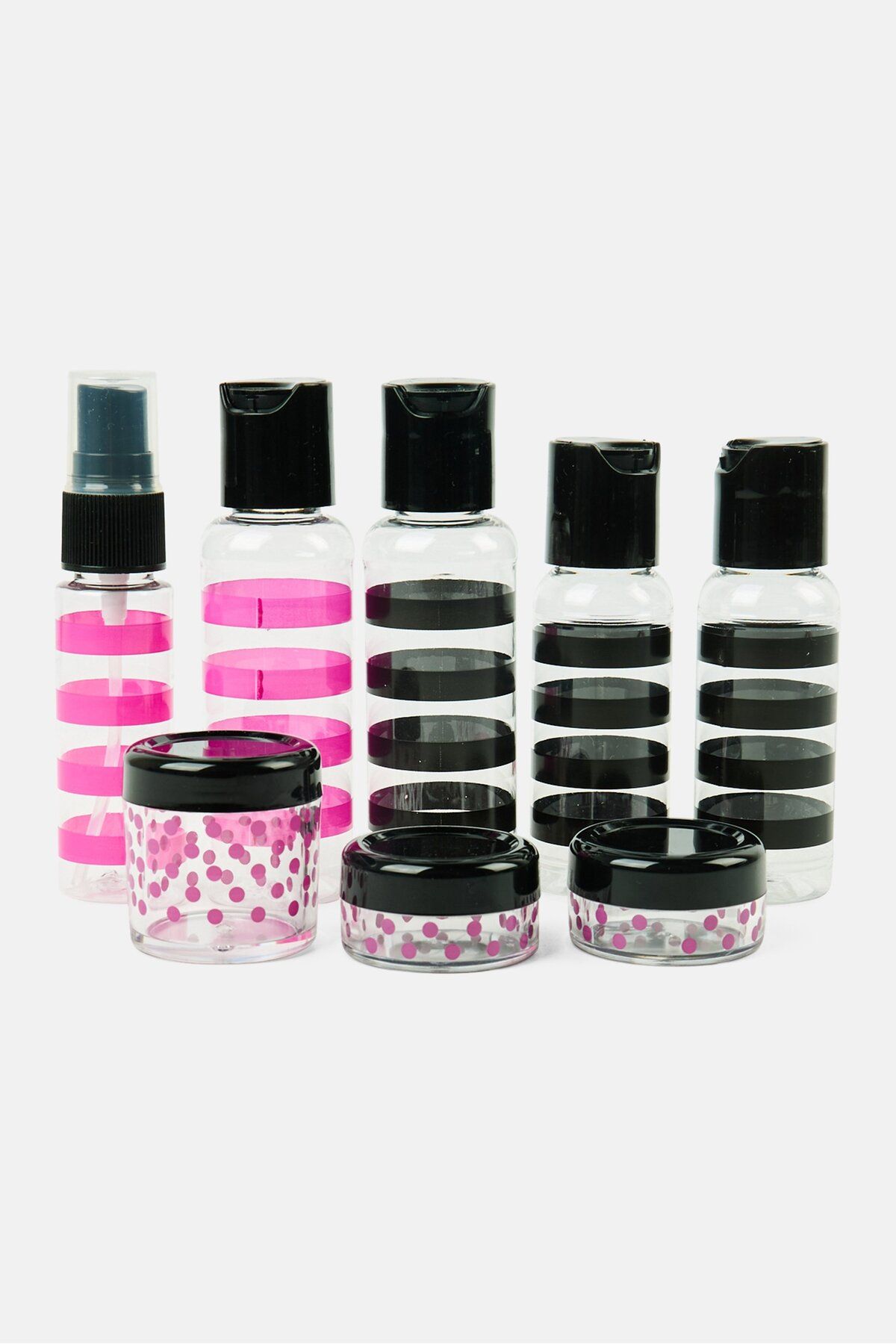 Miamica-12 Pieces Travel Bottle Set, Transparent Combo 2