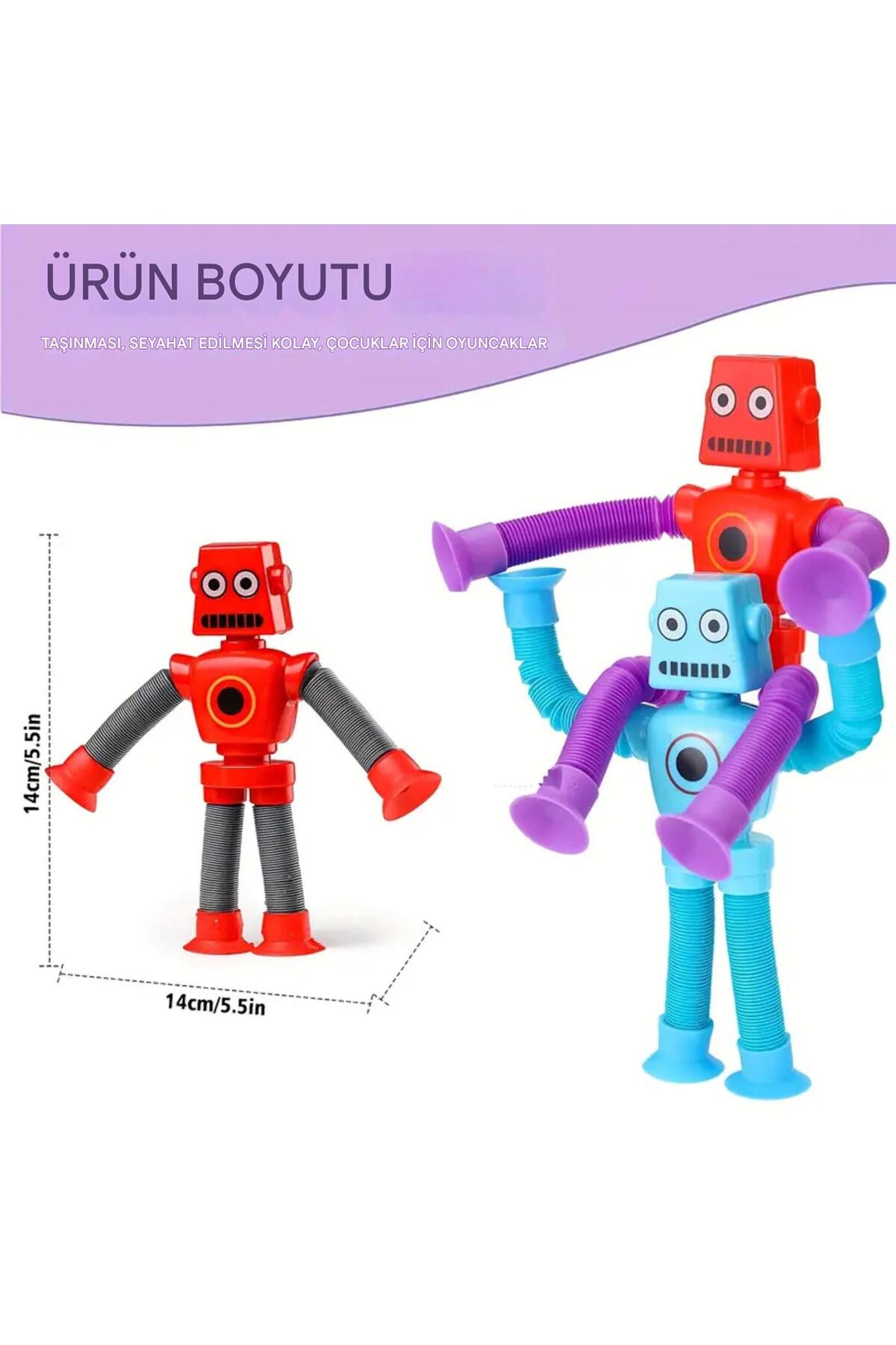 Generic Esnek Robot Oyuncak - Bükülebilir, Vakumlu Kollar ve Bacaklar ile Eğlenceli Yaratıcı Figür fotoğrafı 5 (önizleme)