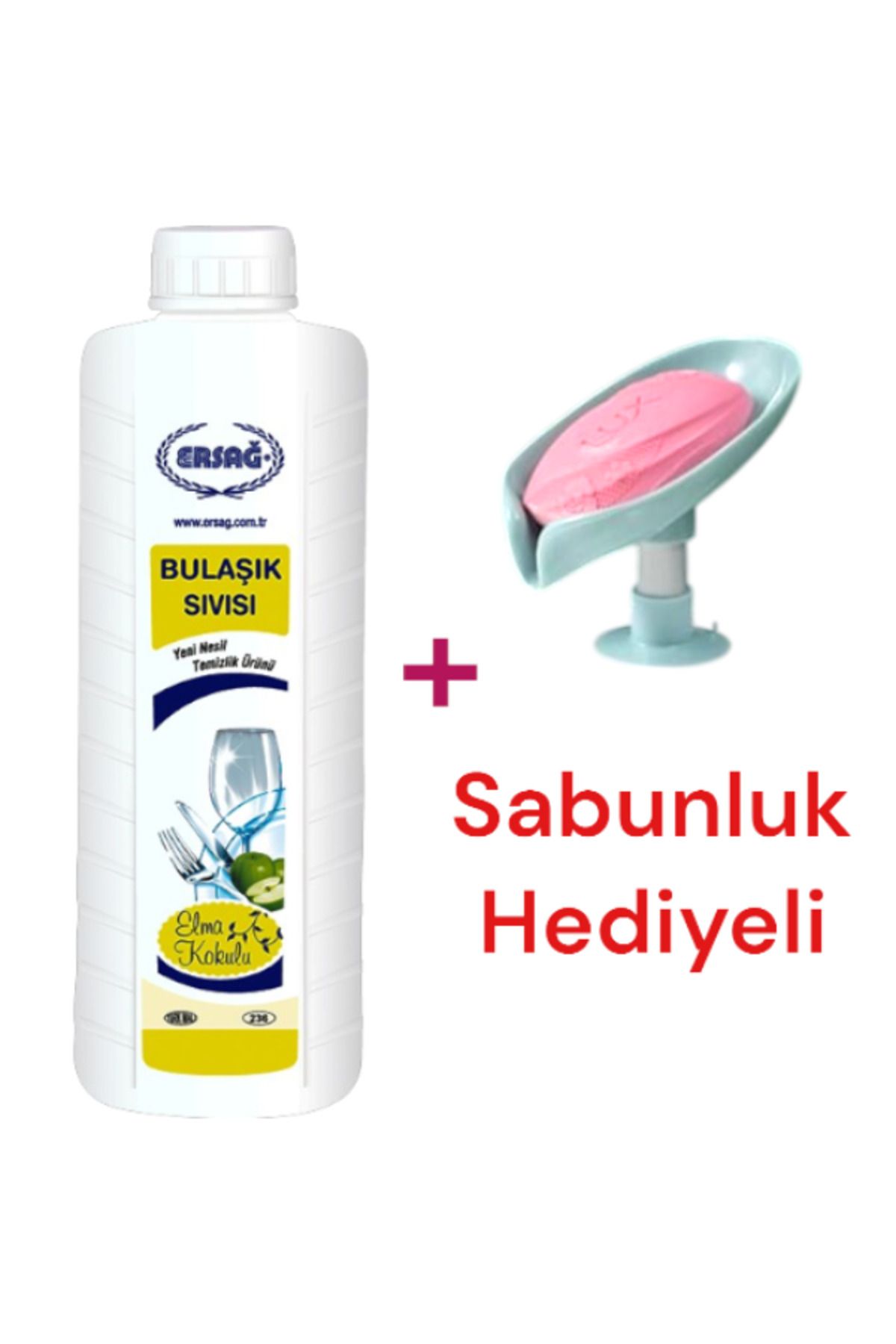 Ersağ Bulaşık Sıvısı (ELMA KOKULU) 1000 ml - ( Sabunluk Hediye) 236-8