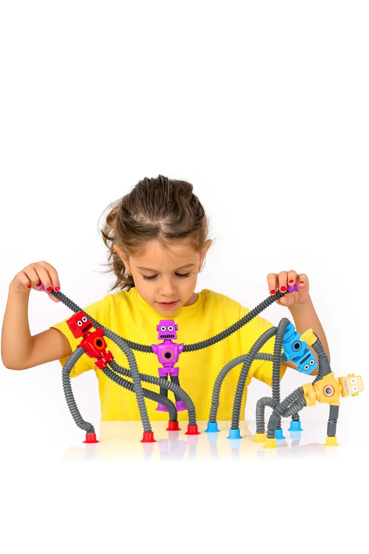 Generic Esnek Robot Oyuncak - Bükülebilir, Vakumlu Kollar ve Bacaklar ile Eğlenceli Yaratıcı Figür fotoğrafı 2 (önizleme)