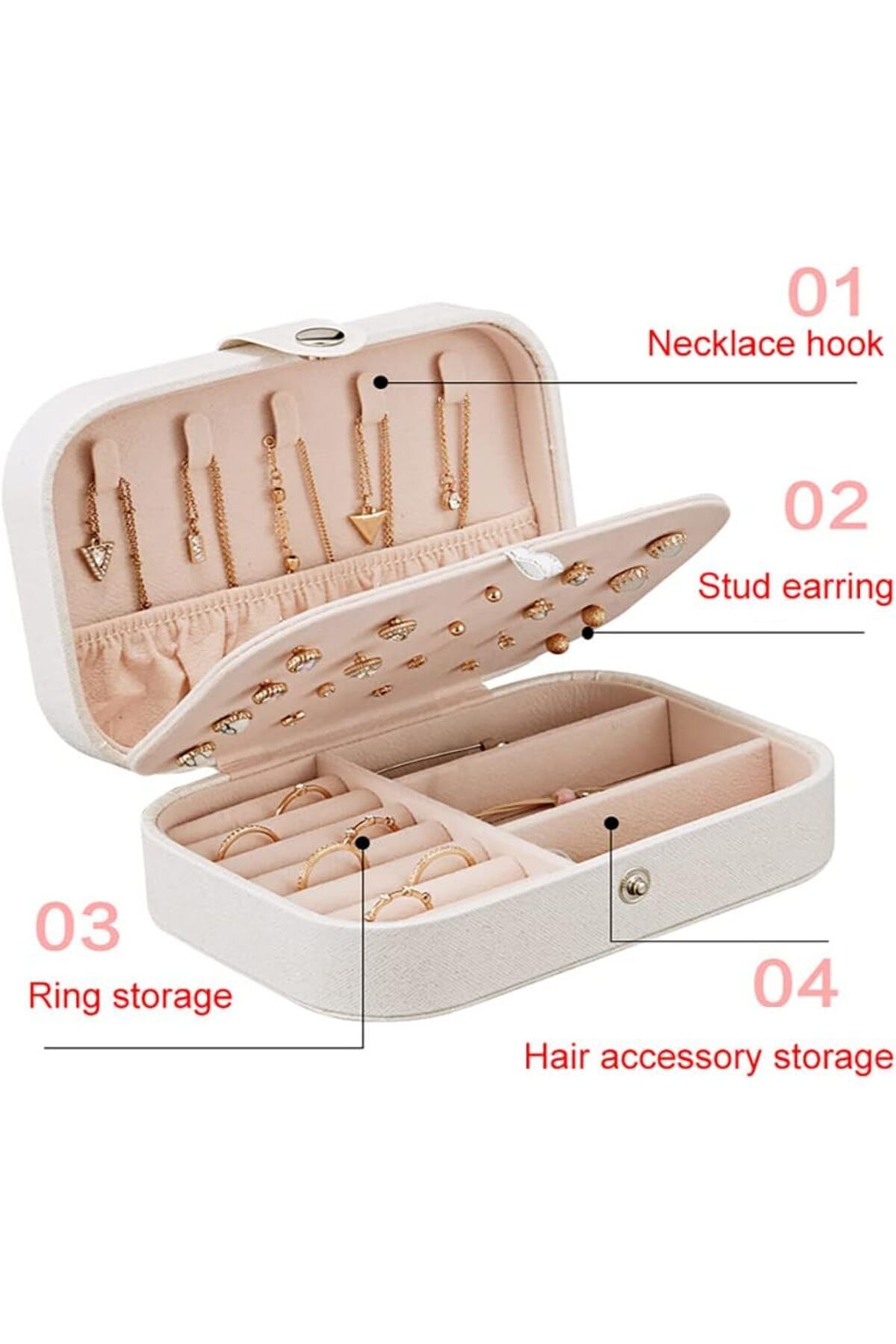 fulina-Multi-function Jewelry Storage Box, Korean Style Fresh And Simple Earrings Plate, for Women Girls 3