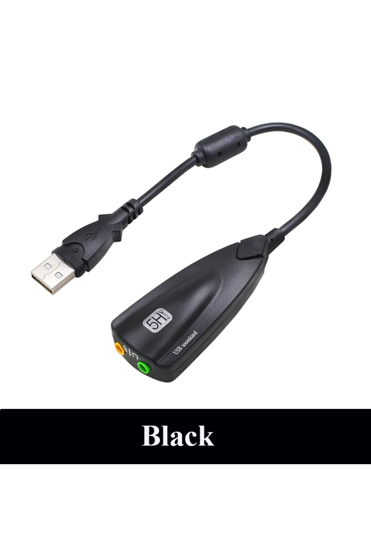 Choice-بطاقة صوتية خارجية مخصصة للألعاب من نوع USB 5hv2 ستيريو 7.1 قناة مع كابل أسود 1