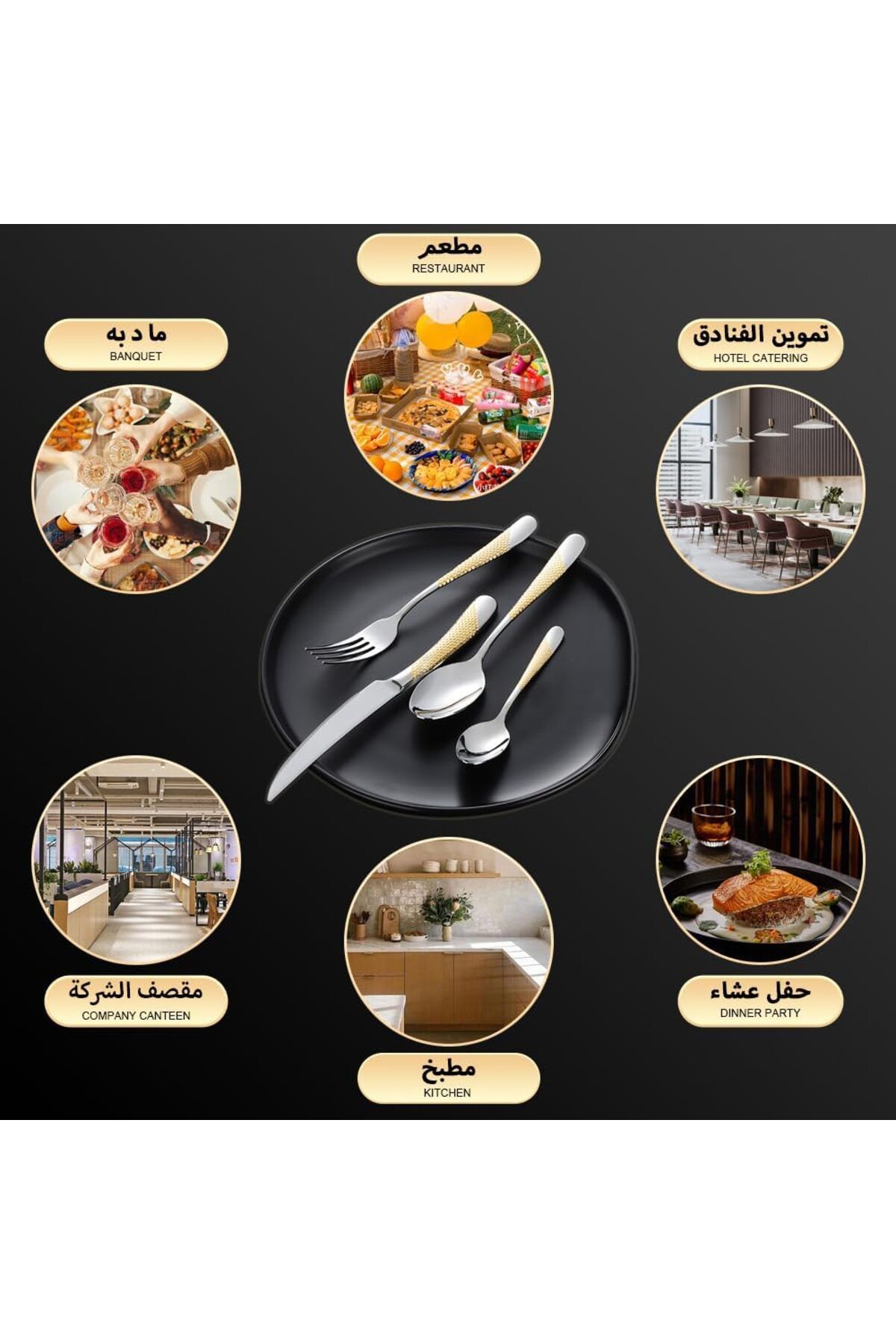 COOYA-24pcs Cutlery Set, Stainless Steel Utensils Set for 6 Persons, Mirror Polished Dishwasher Safe 6