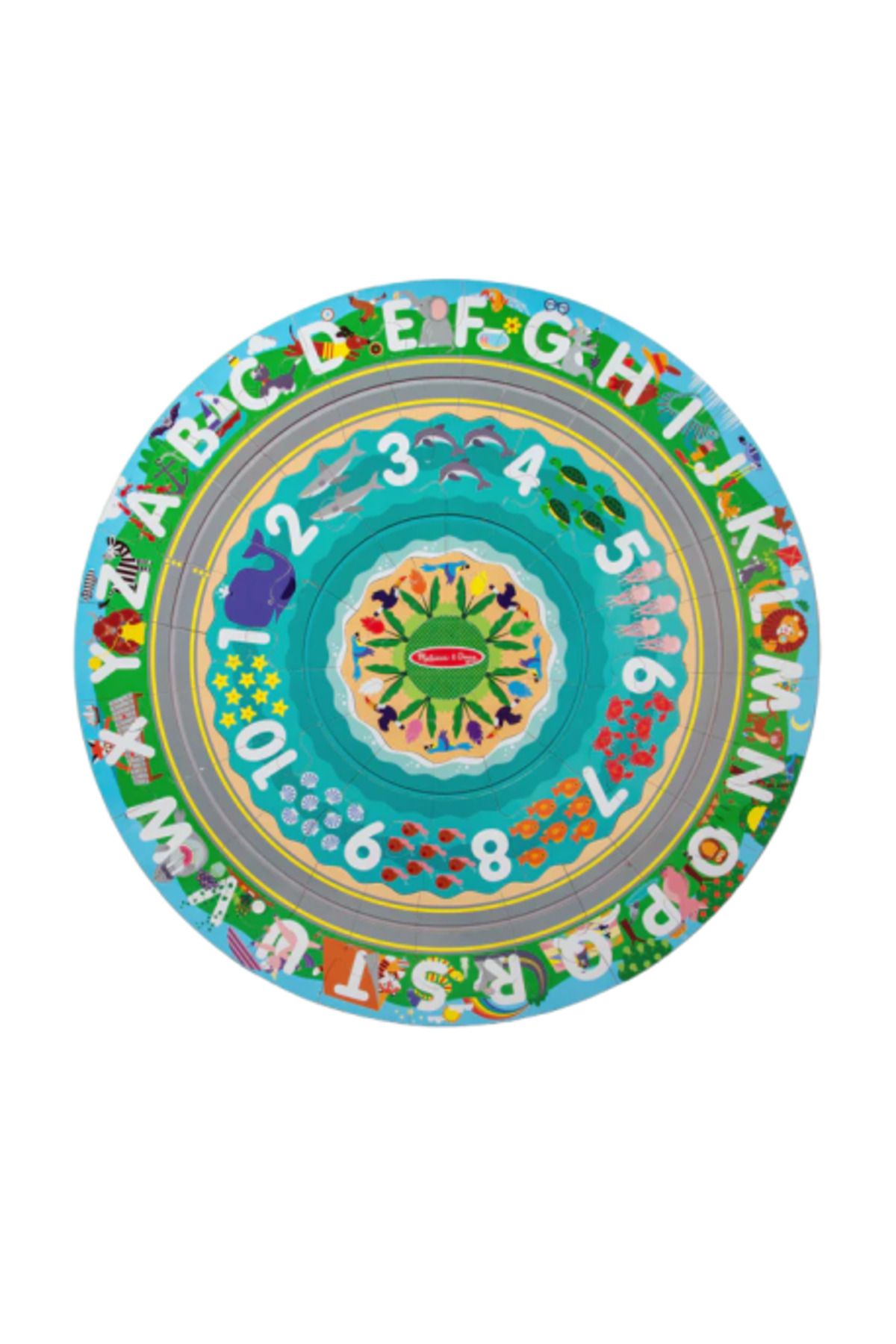 Melissa & Doug Puzzle De Podea Circular Pentru Invatarea Numerelor Si Literelor (limba Engleza) Tarmul Marii - One Size
