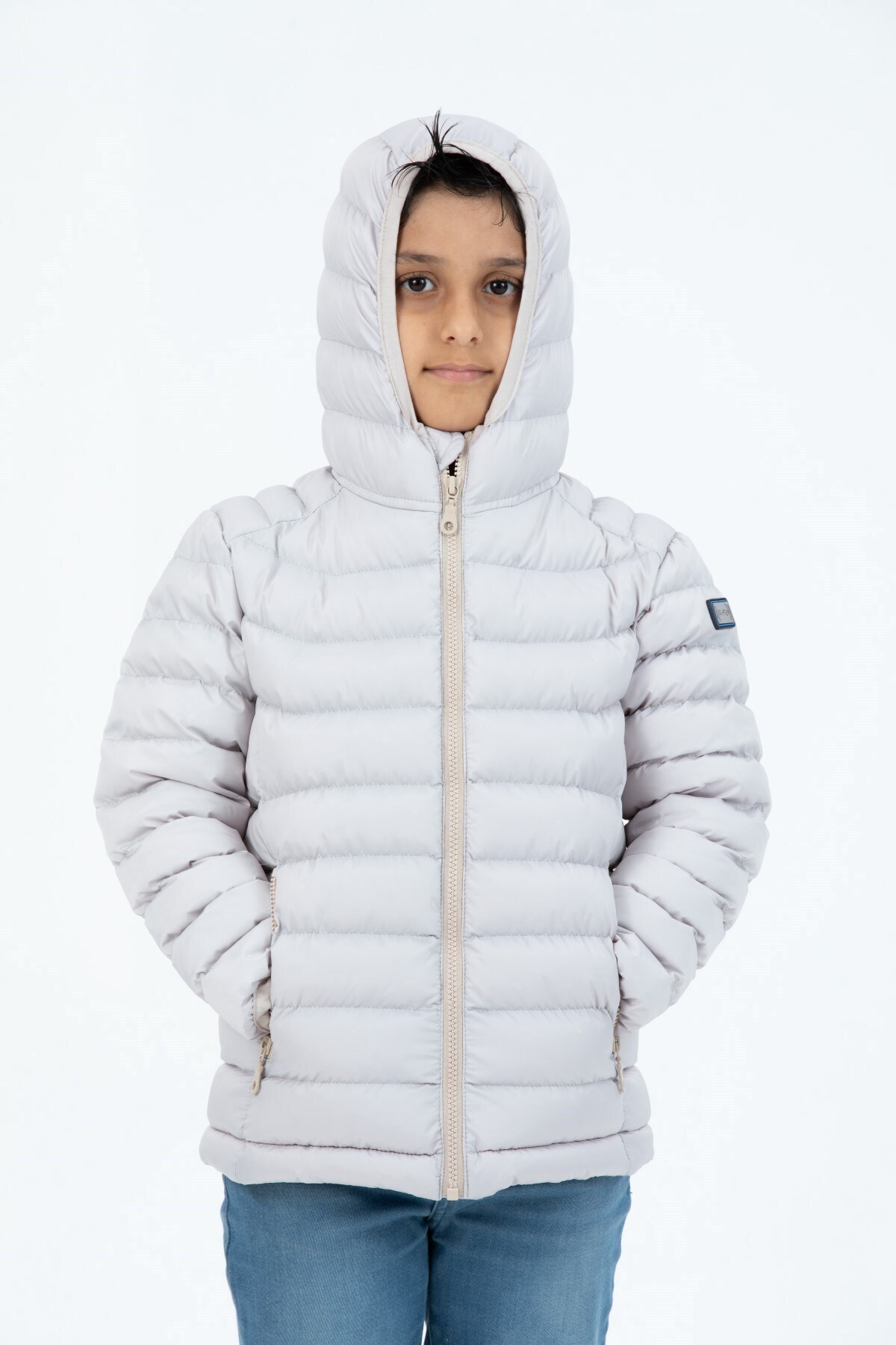 G-FOX-SHORT FIXED HOODED PADDED BOY'S PUFFED COAT 7093E 8