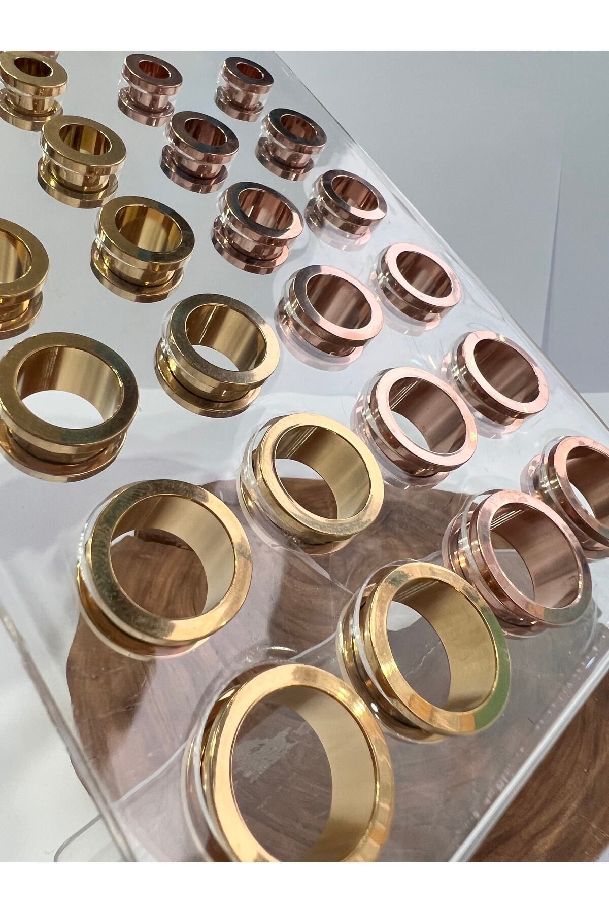Karınca Piercing-Gold Color Or Rose Color Ear Tunnel Piercing 3