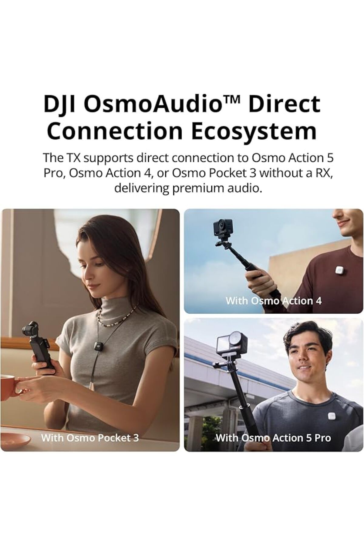 DJI-Mic Mini (2TX+1RX+Charging Case), Noise Cancelling Wireless Mic for Camera/iPhone/Android, Vlog 4