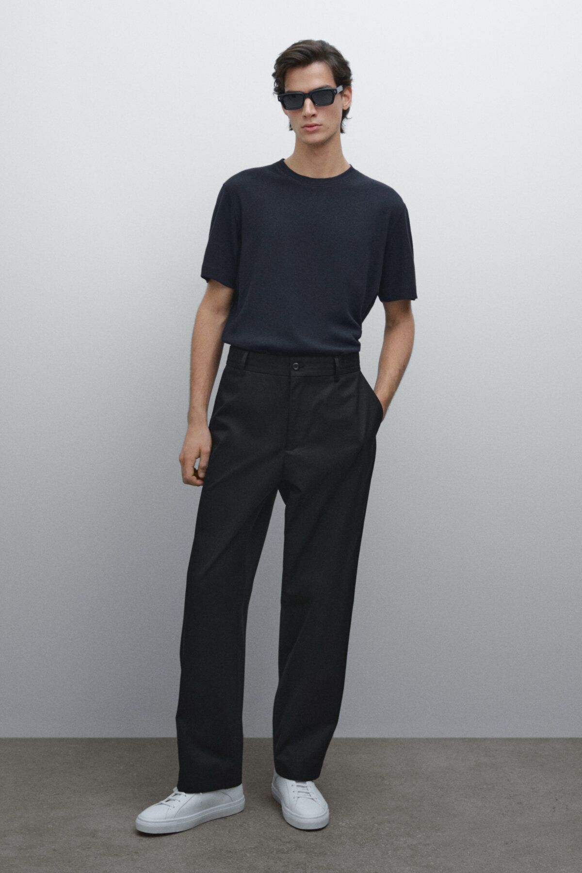 تی شرت آستین کوتاه ترکیبی از کتان و پنبه Massimo Dutti
