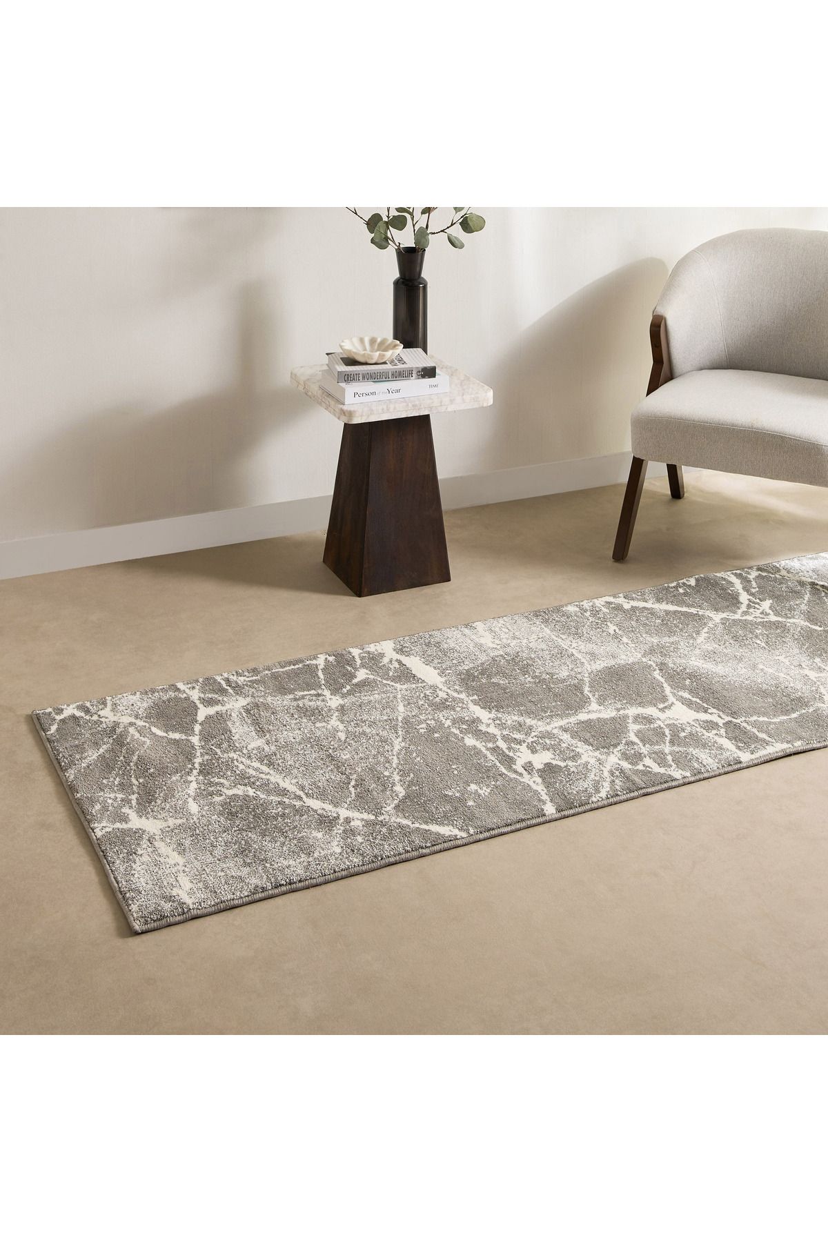 Home Box-Vienna Feza Microfiber Textured Rug 80x230 cm 1