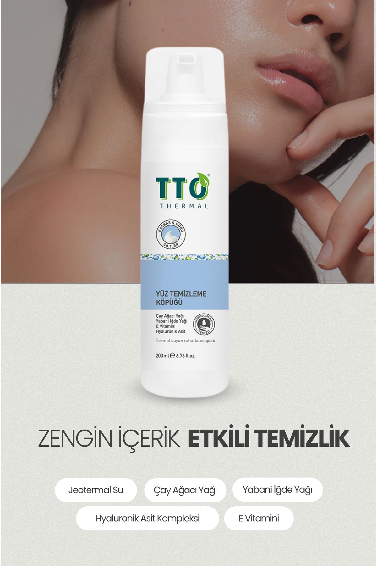 TTO-200 ml Deep Pore Cleansing - Facial Cleansing Foam (Tea Tree Oil) 5