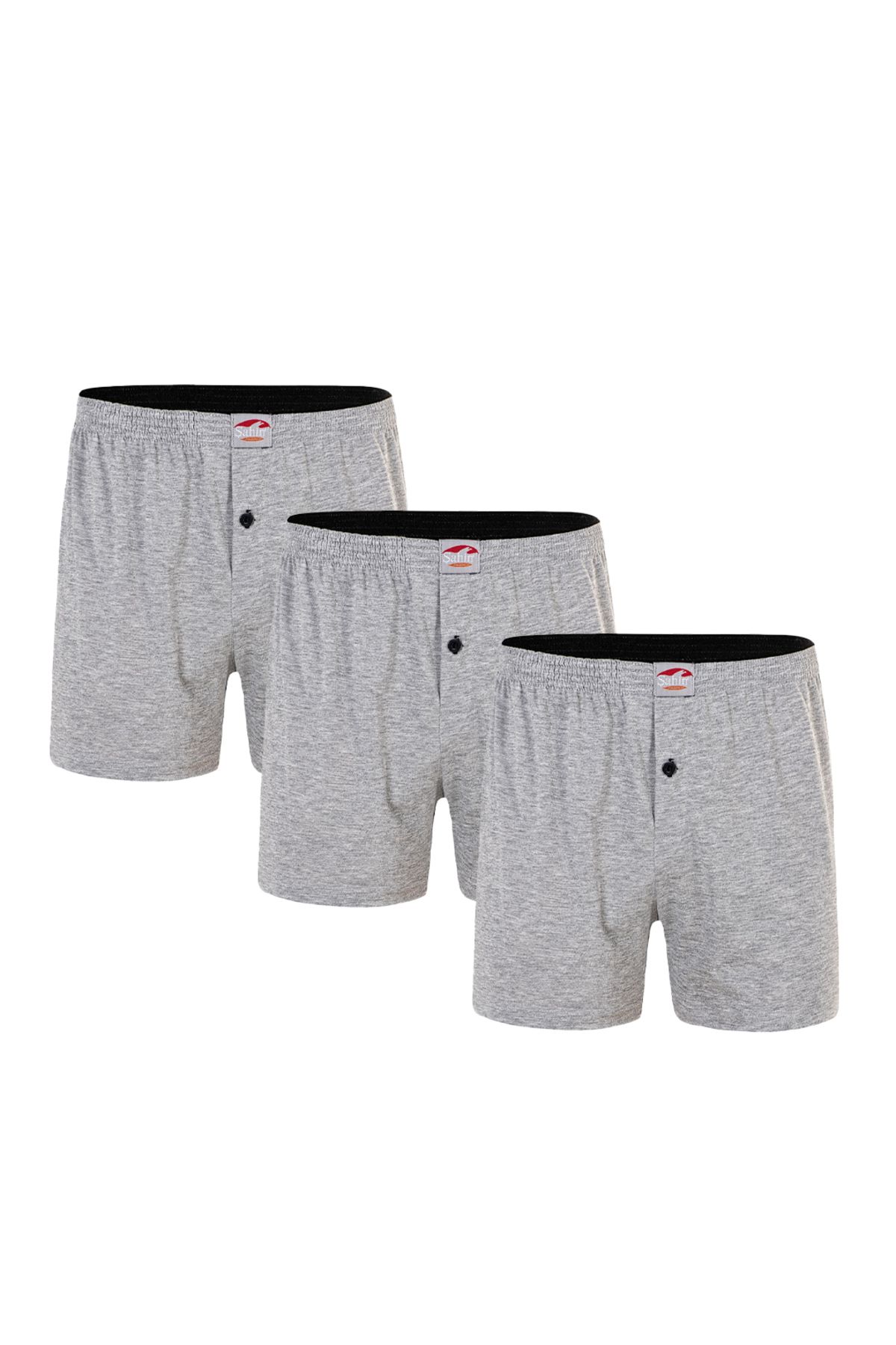 Şahin-Şahin Men's Towel Waist Combed Cotton Boxers - Pack of 3 1