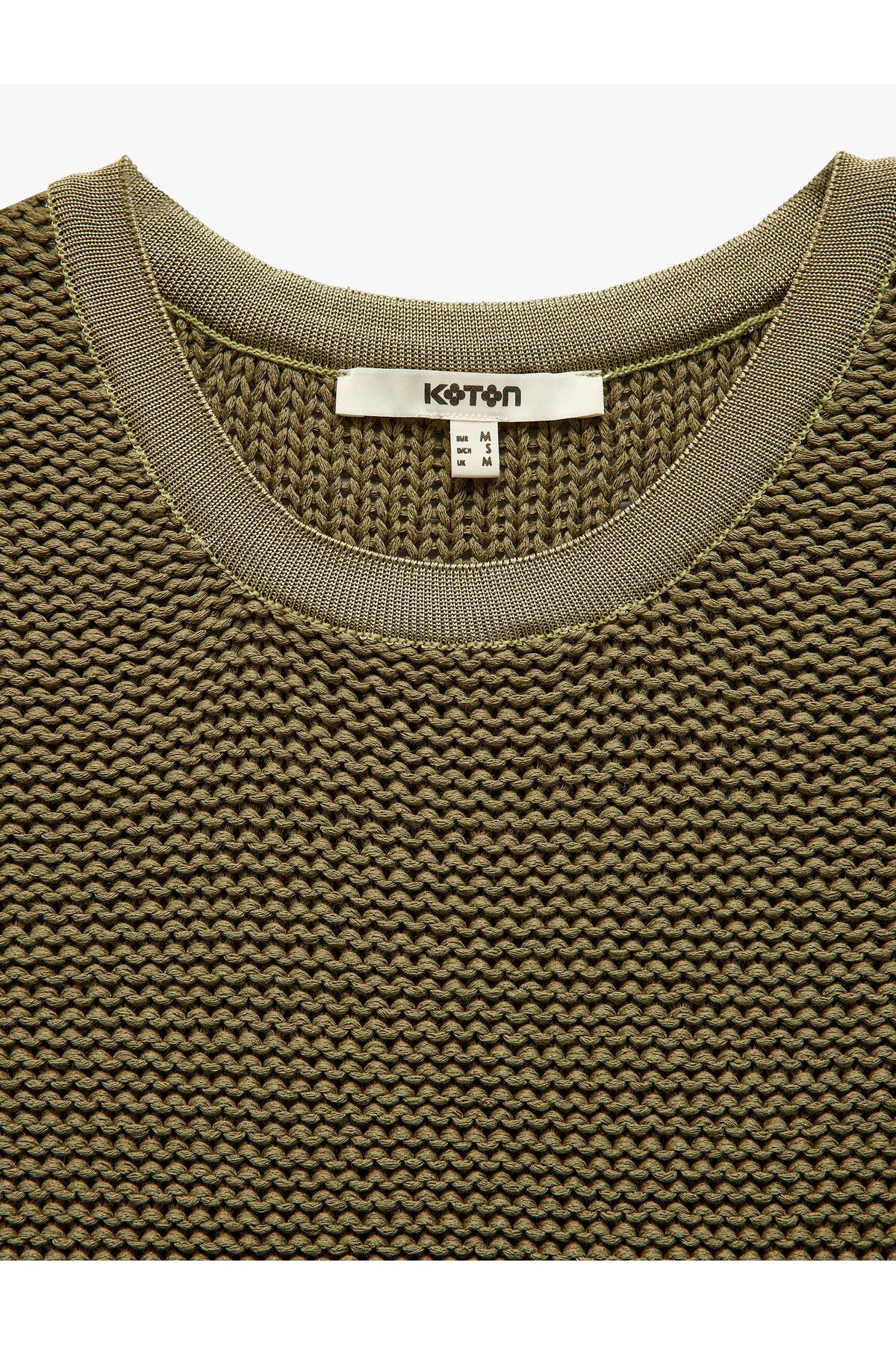 Koton-Crew Neck Sleeveless Textured Knitwear Sweater 6