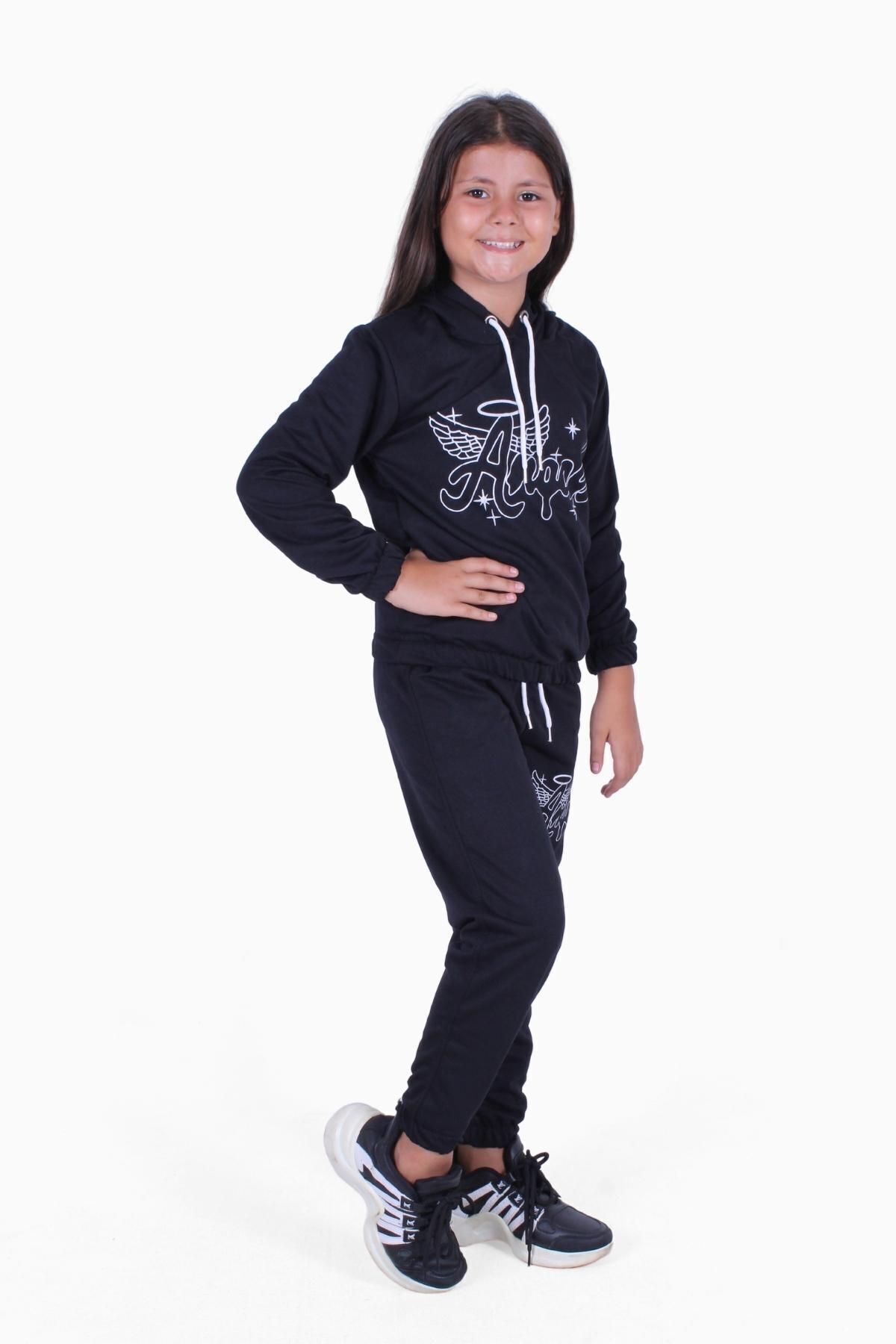 FYK KİDS-GIRL TRACKSUIT WITH ANGEL PRINT DETAIL 4