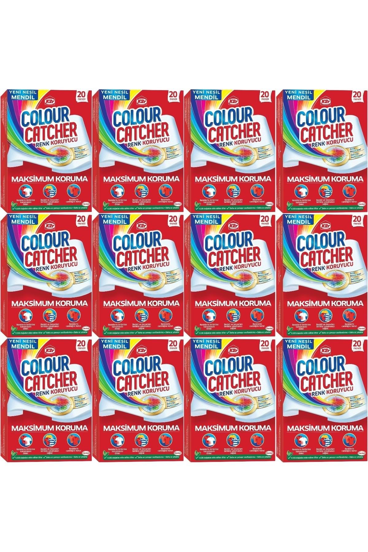 K2R Colour Catcher Renk Koruyucu Mendil 240 Lı Ekonomik Pk (12PK*20)