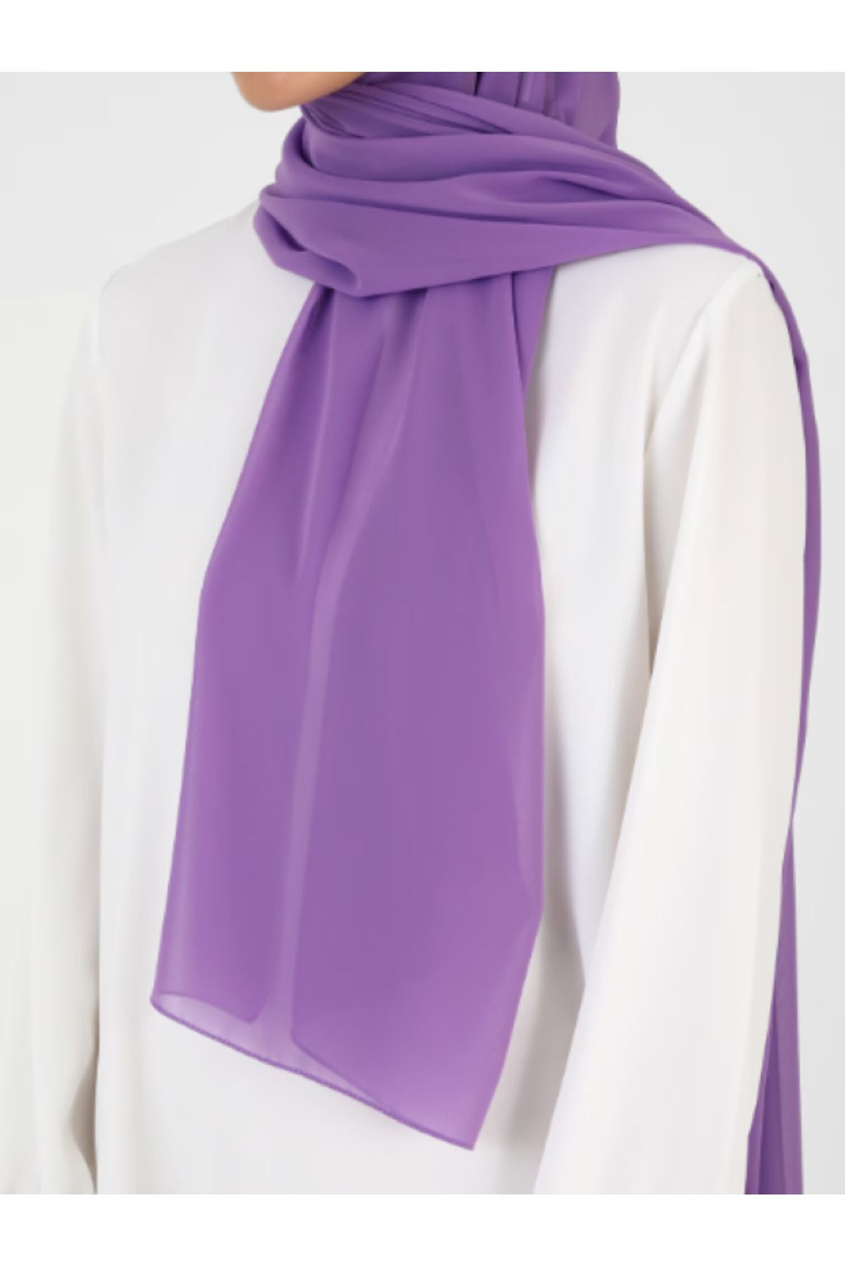 Differenza-Lilac Crepe Chiffon Shawl 4