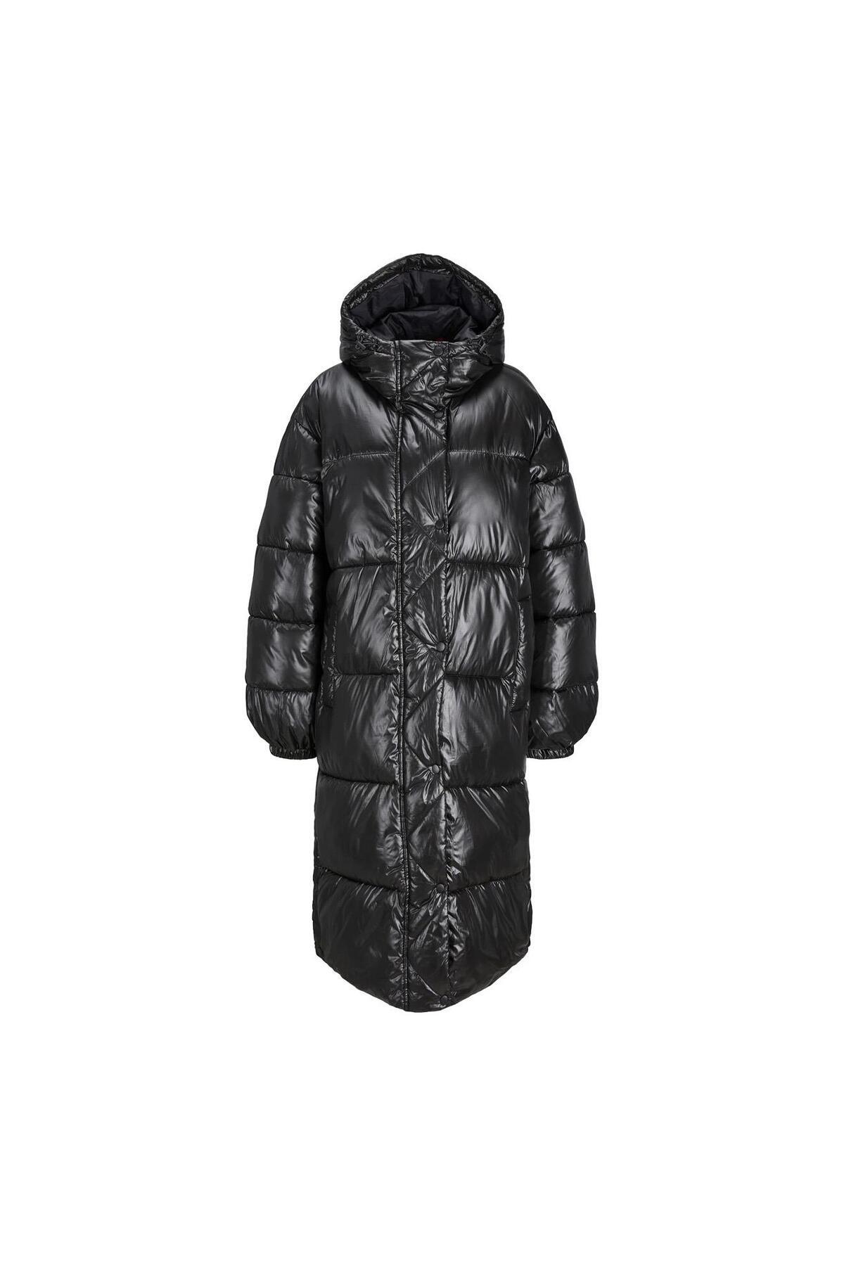 JJXX 12236546 Jxpearl Shine Puffer Long Ceket Siyah