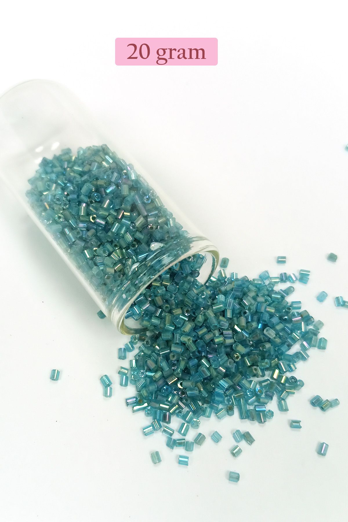 Angoravi Kesme Cam Boncuk 2mm - 20 Gram - Şeffaf Çam Yeşili -BNC332