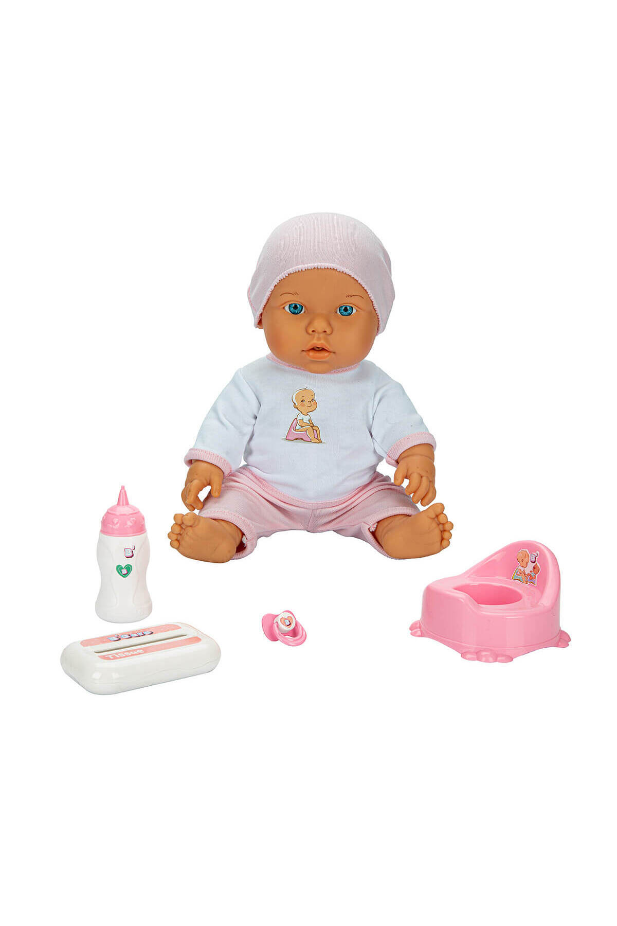Genel Markalar Bebelou Tuvalet Zamanı Sesli Bebek Seti 32 cm 30738 Pembe