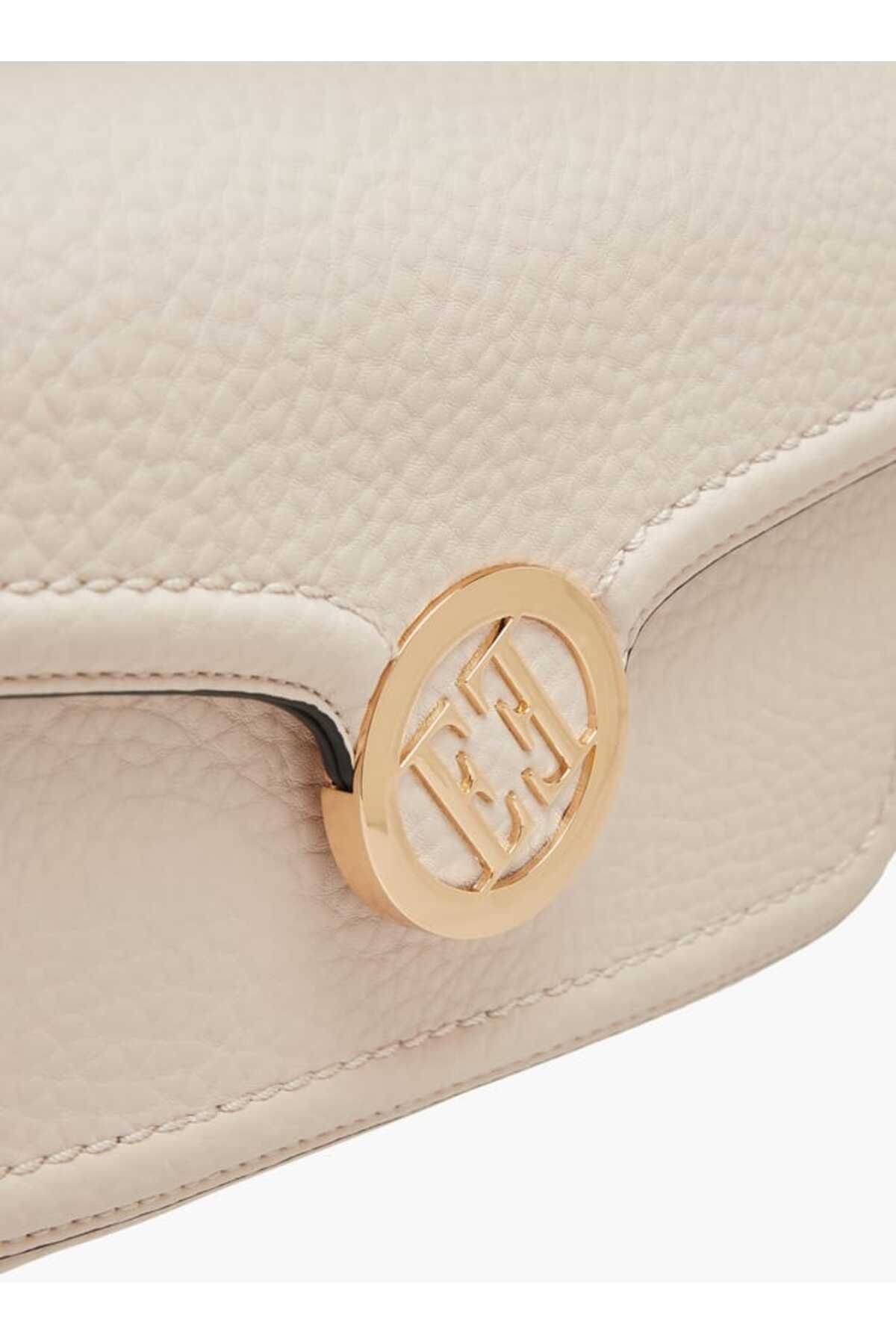 ELLE-Monogram Accent Crossbody Bag with Detachable Strap and Flap Closure 4