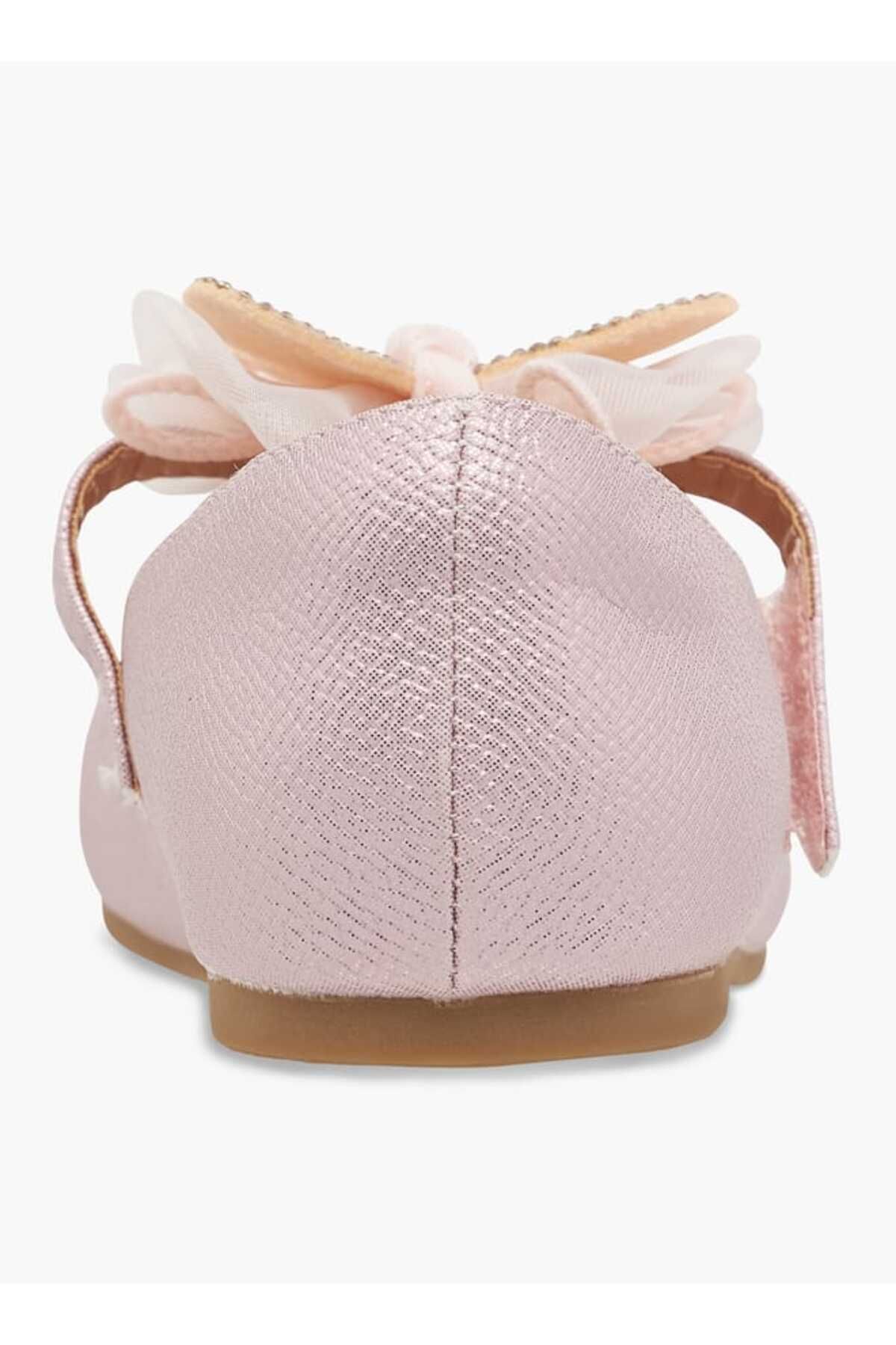 Juniors-Butterfly Embellished Ballerina Shoes with Hook and Loop Closure 5