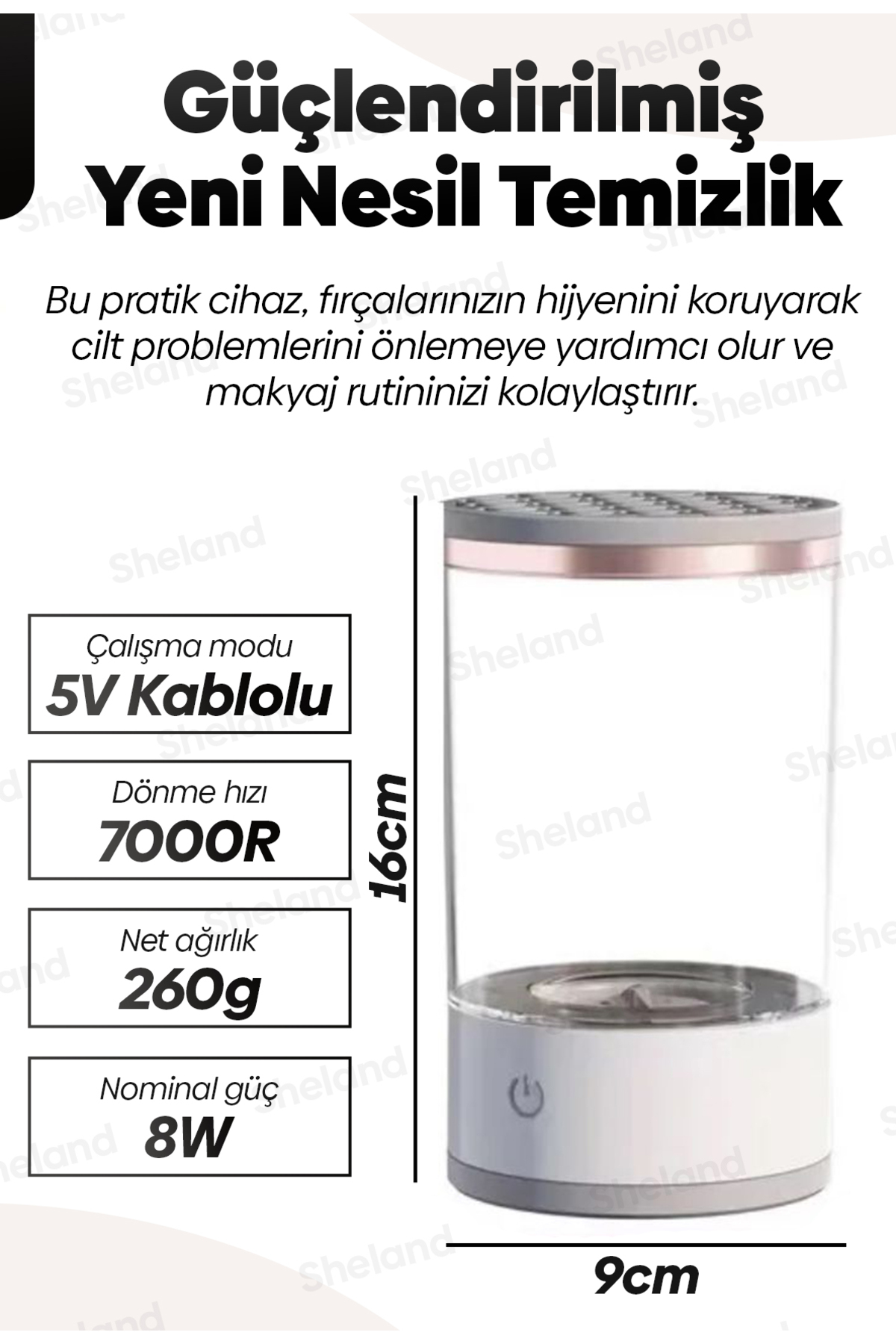 Elektrikli Makyaj Fırçası Temizleyici USB ile Otomatik Kozmetik Fırçası Temizleme — she145 — تصویر 3 از 6
