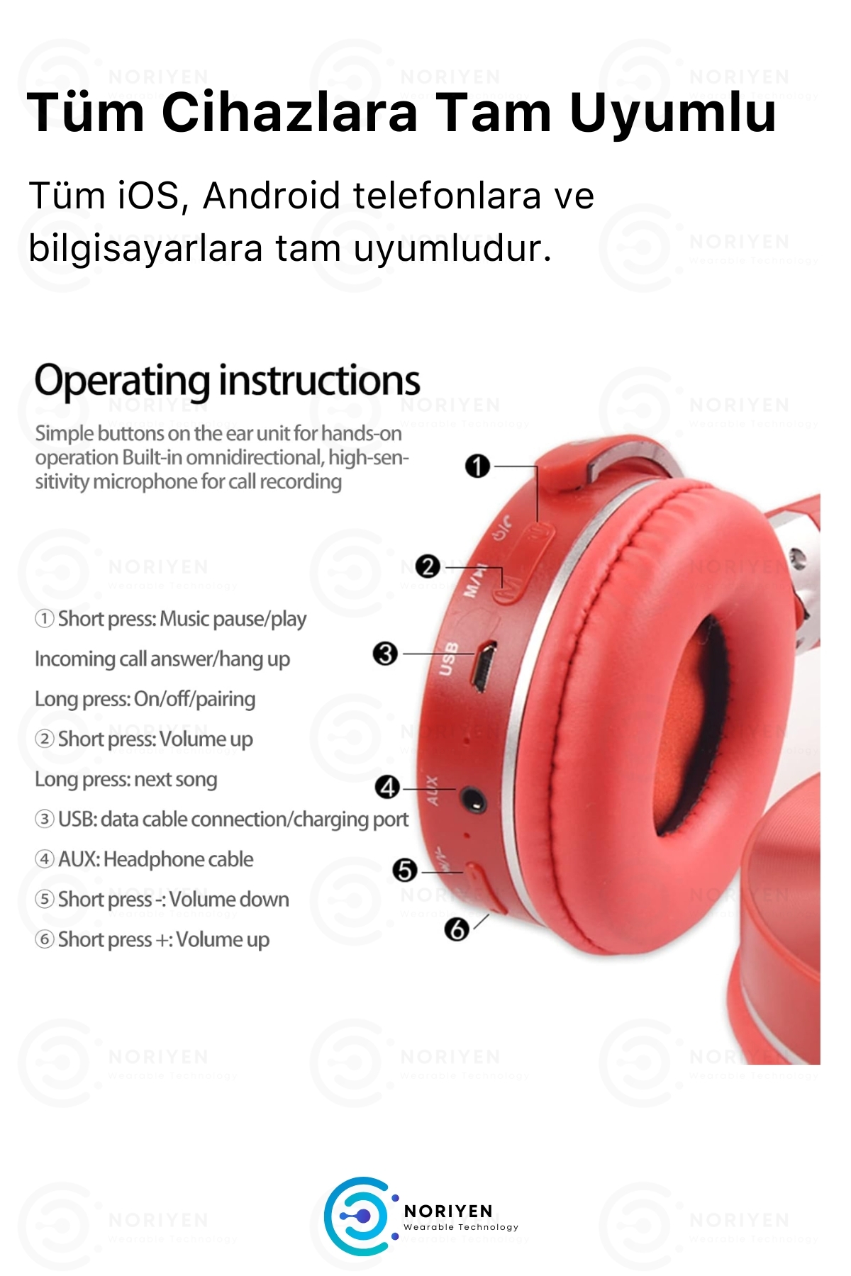 Yeni Nesil JB950 Wireless Bluetooth Extra Bass Mikrofonlu HD Ses Kablosuz Şık Kulaküstü Kulaklık